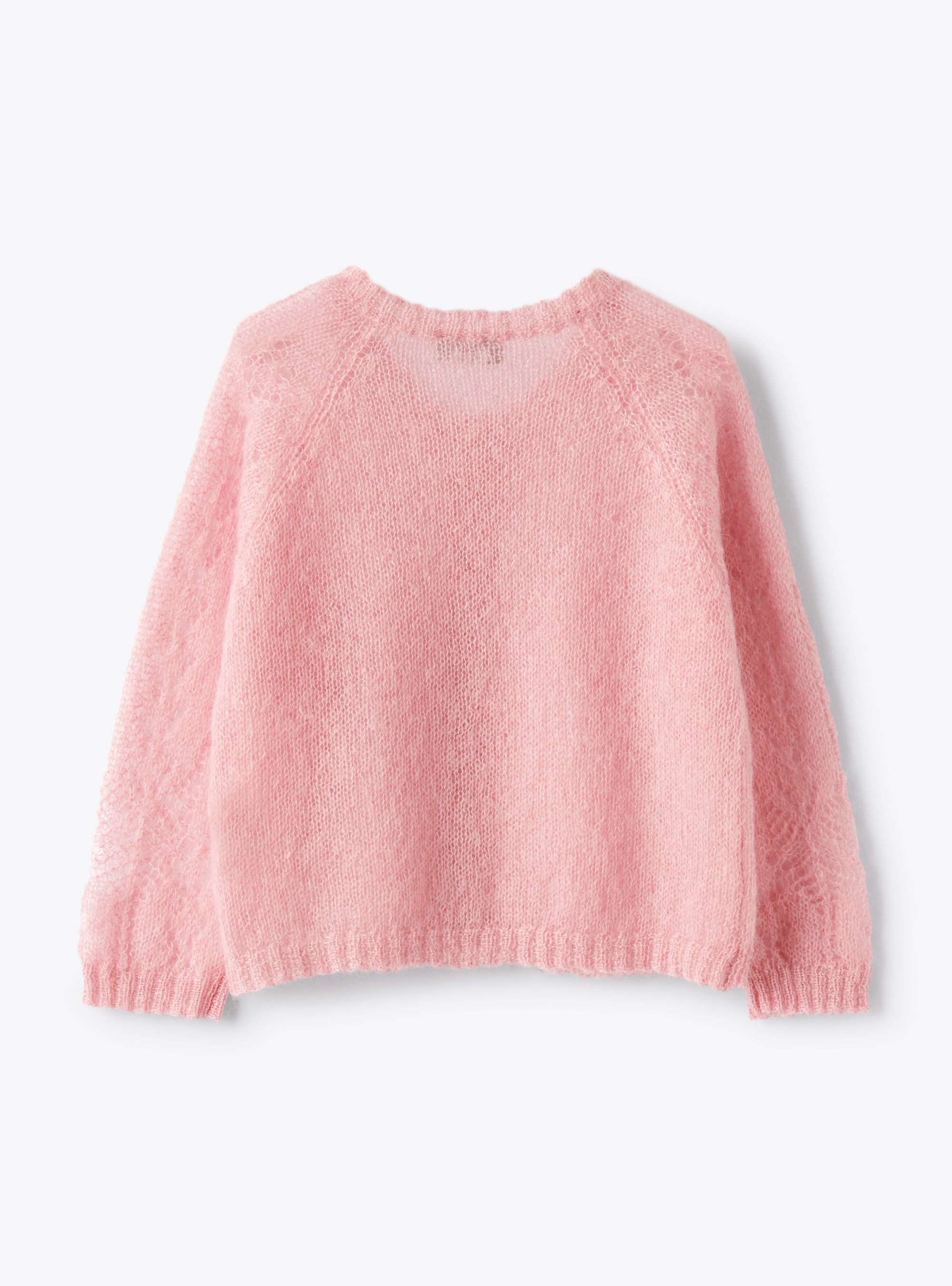 Cardigan in pink kid mohair | Il Gufo