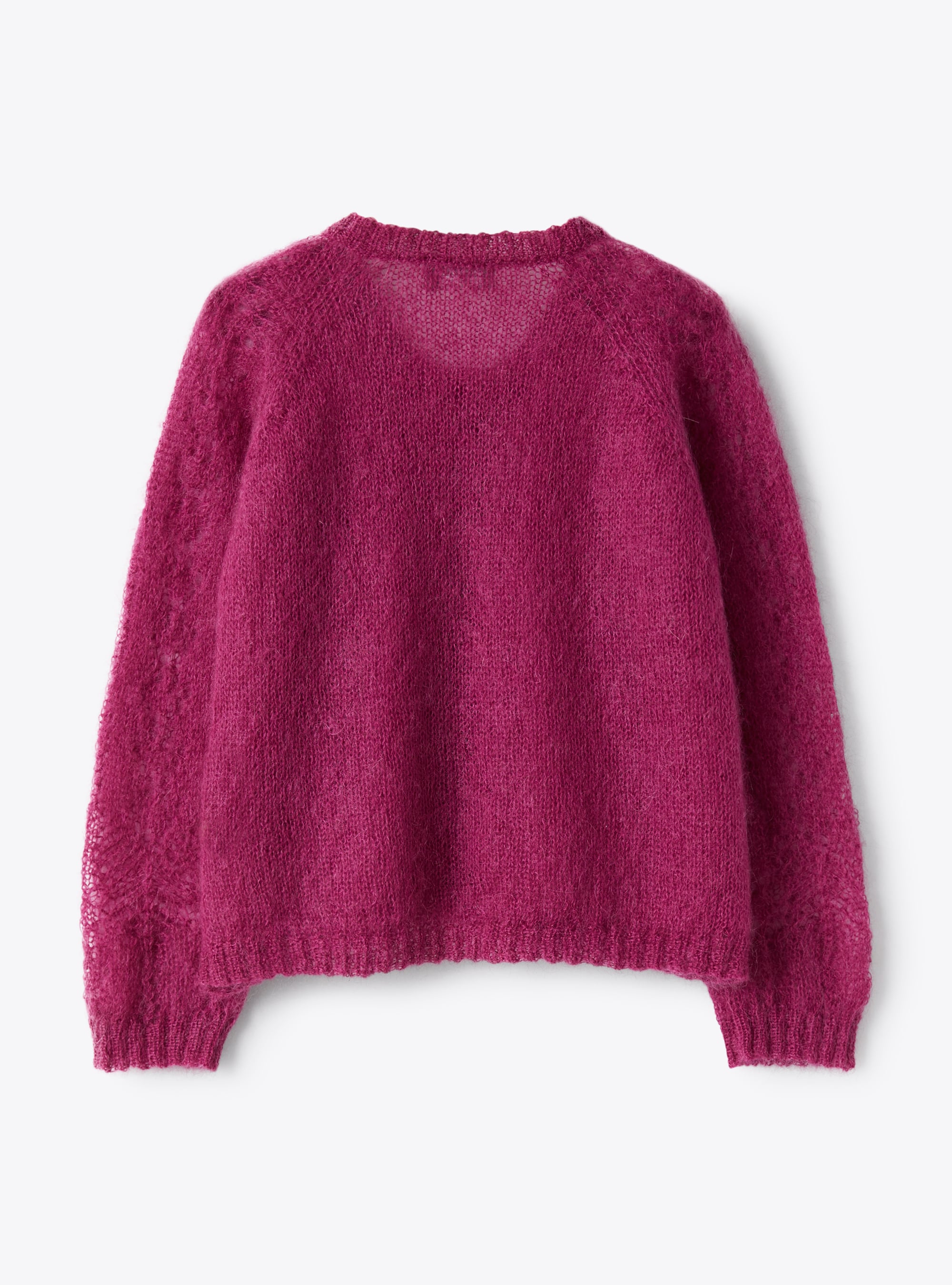 Cardigan in fuchsia-pink kid mohair