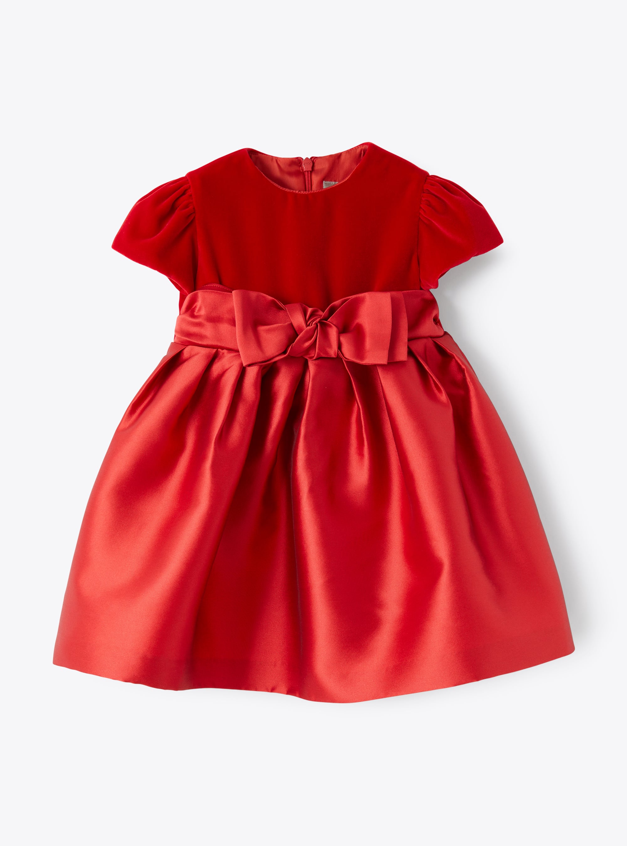 Dress in poppy red with bow embellishment | Il Gufo