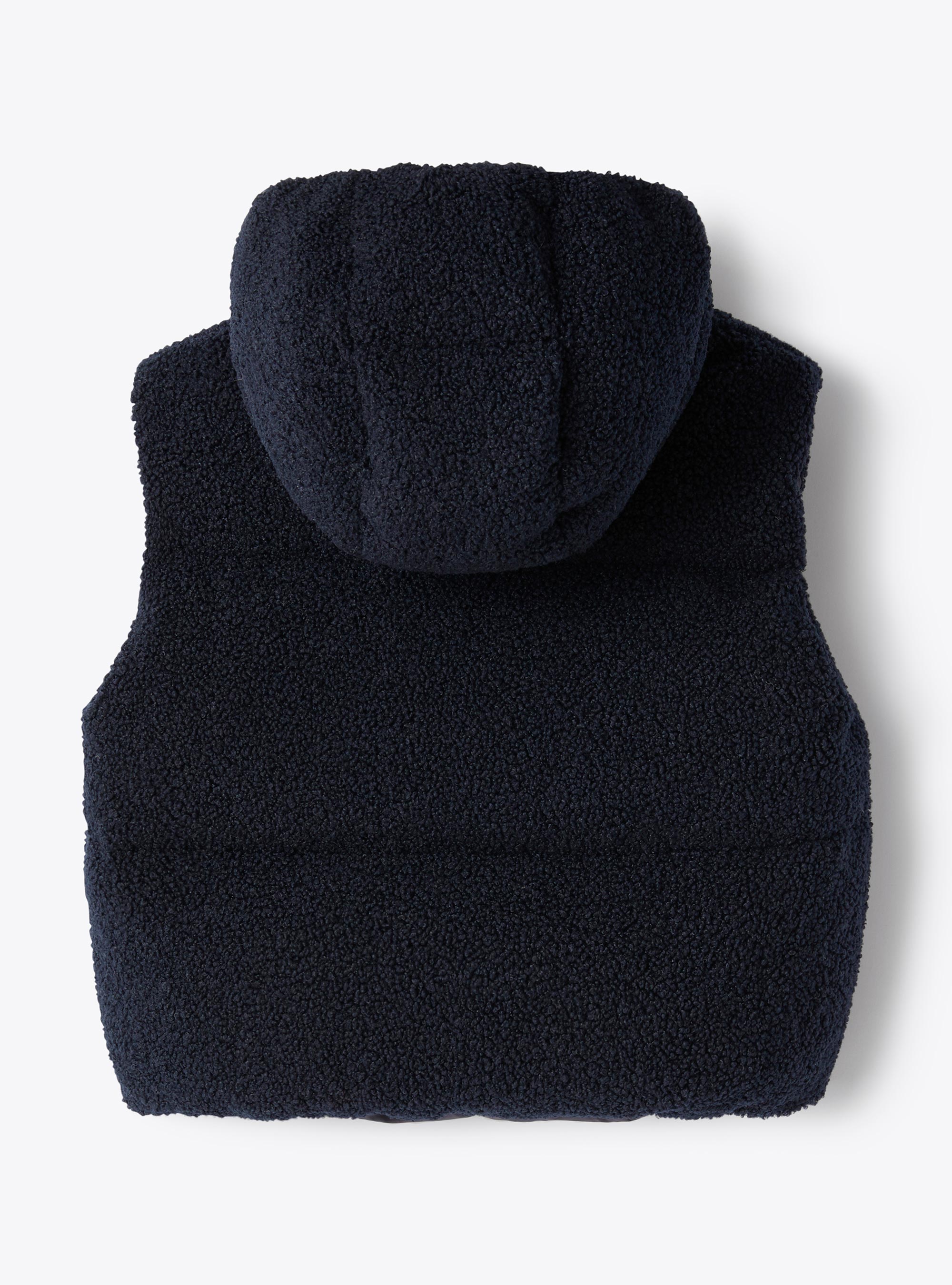 Reversible curly fleece vest