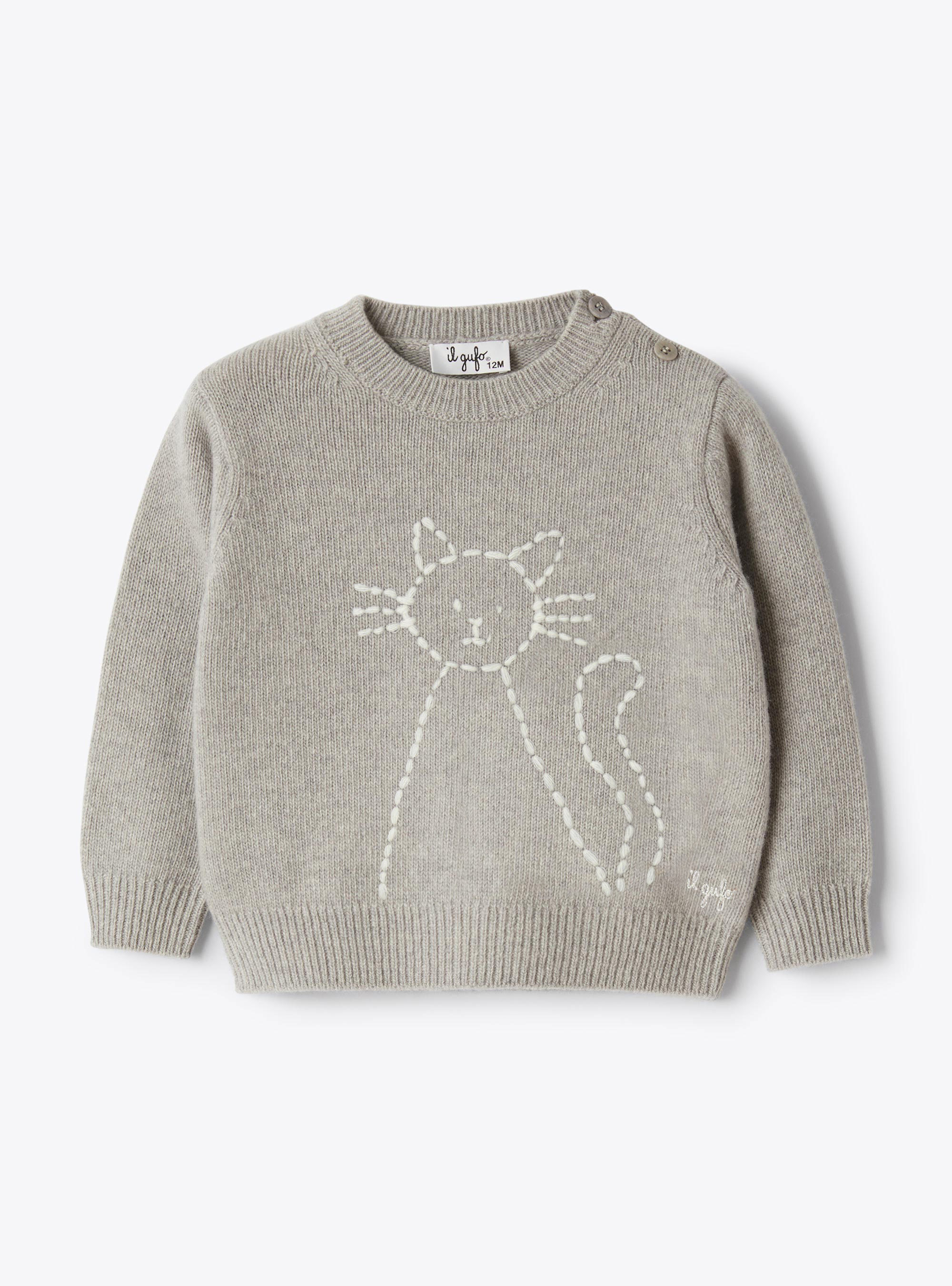 $383 Il Gufo cashmere light grey boys Sweater 12 shops