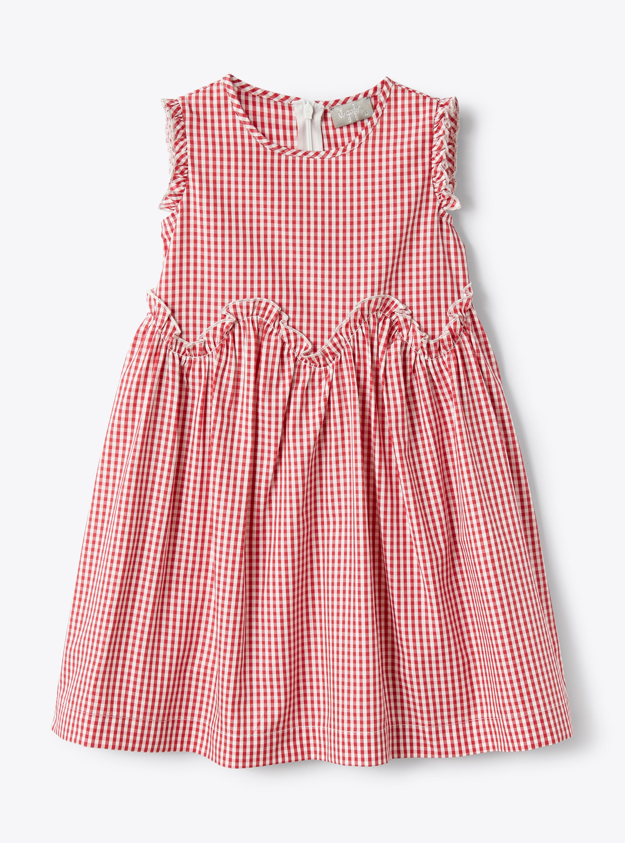 Sleeveless dress in a gingham-check pattern | Il Gufo