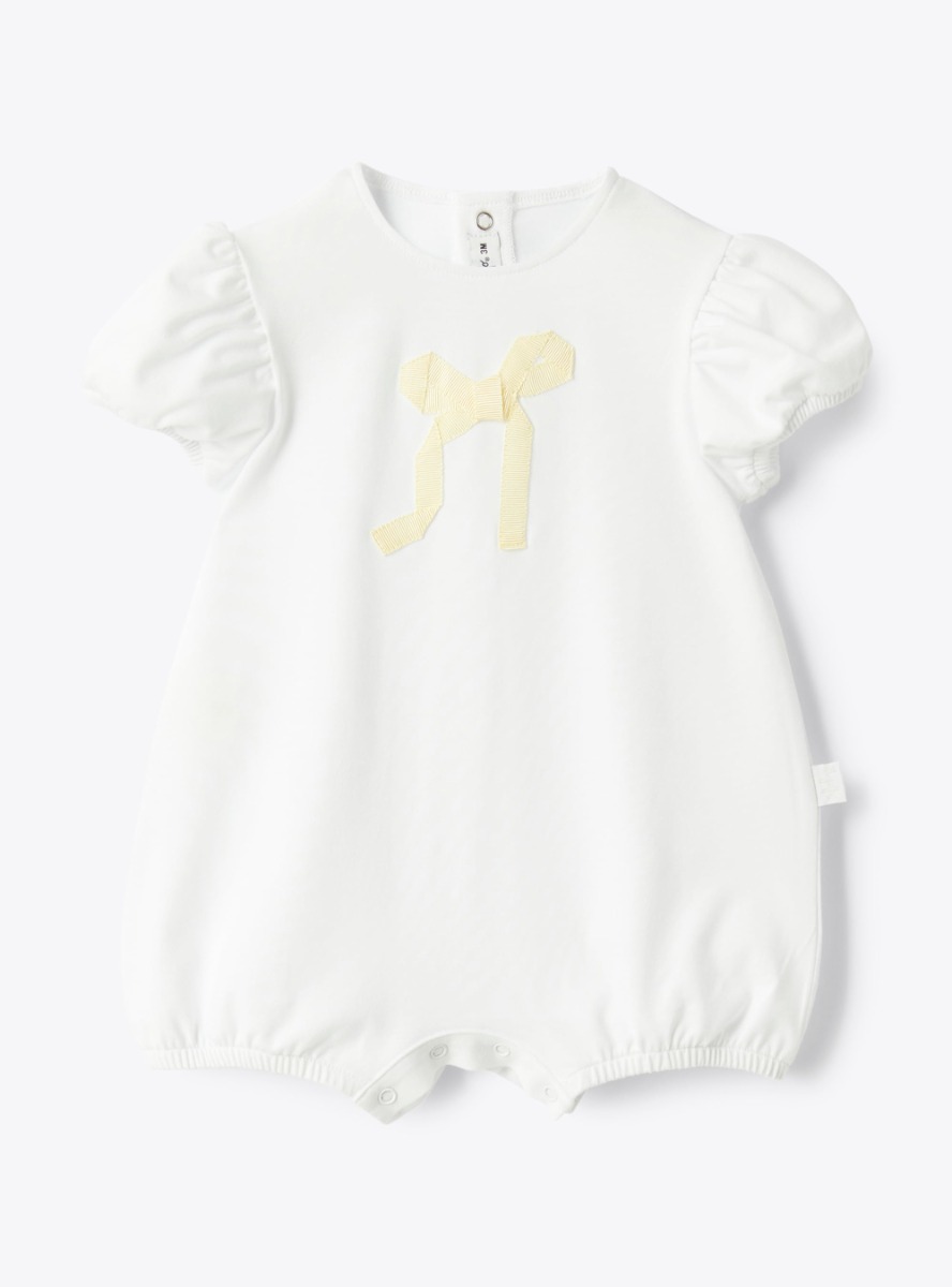 Jersey romper with a bow | Il Gufo