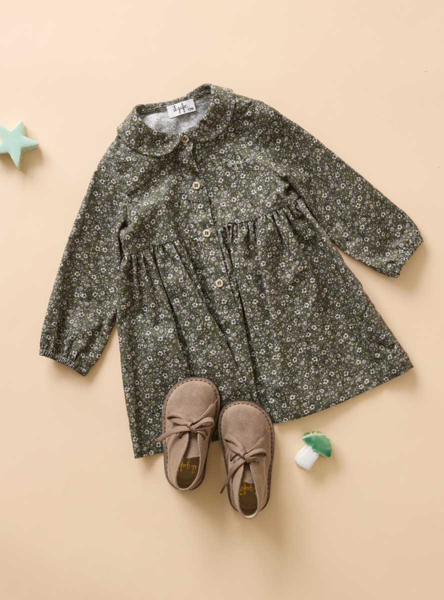 Floral corduroy dress - Dresses - Il Gufo