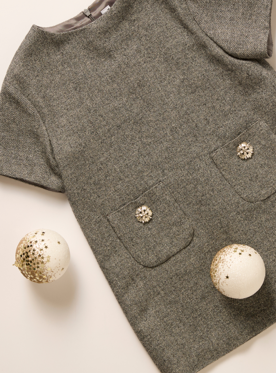 Robe trapèze en mélange de laine et lurex - Robes - Il Gufo