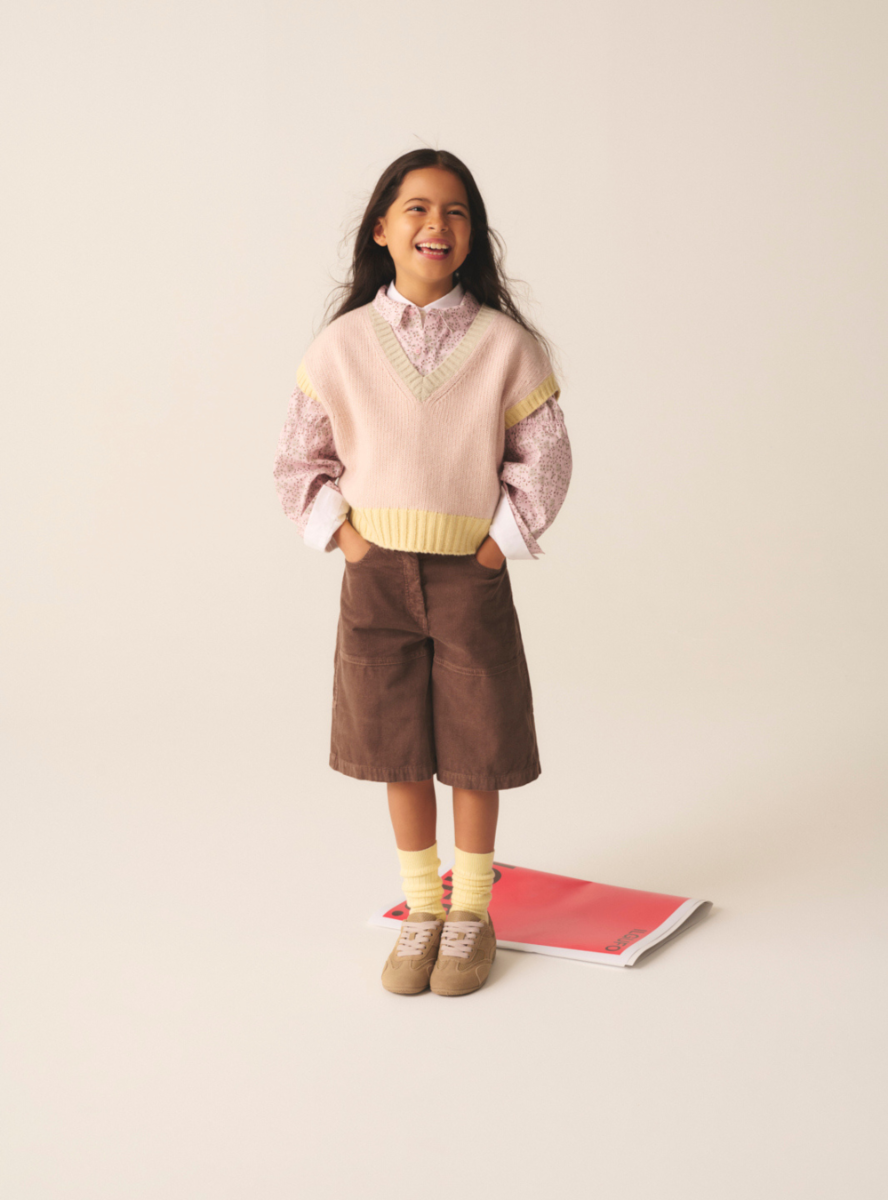 Color block wool vest - Pink | Il Gufo