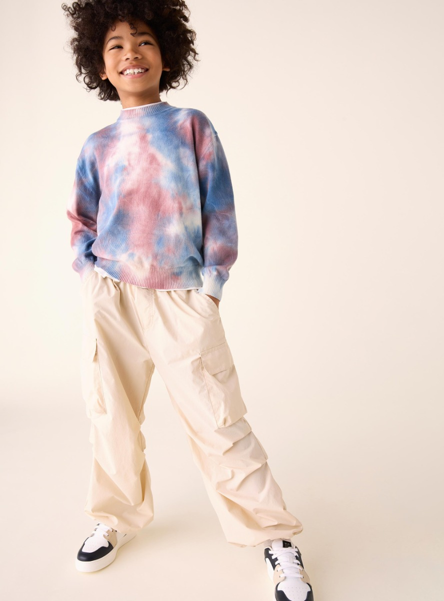 Tie-dye cotton knitwear - Blue | Il Gufo