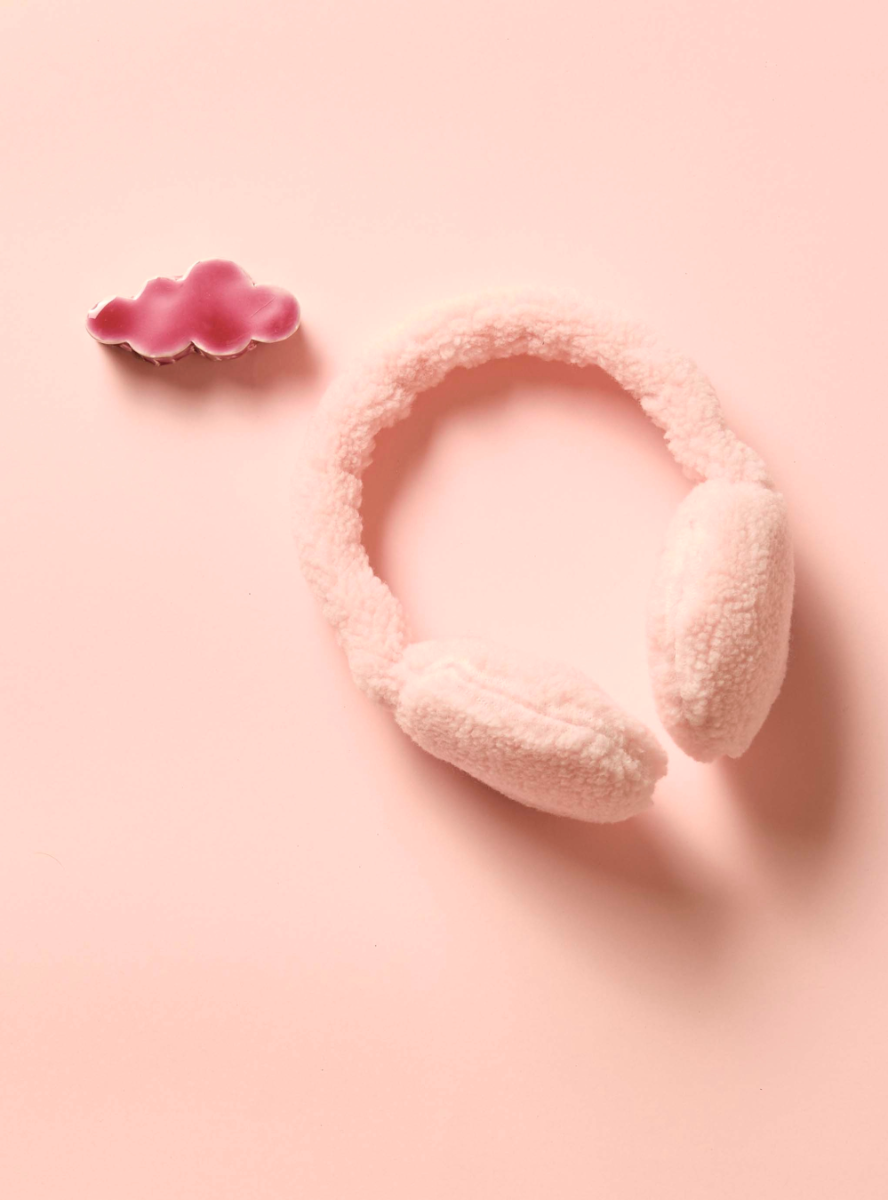 Teddy fleece ear muffs - Pink | Il Gufo
