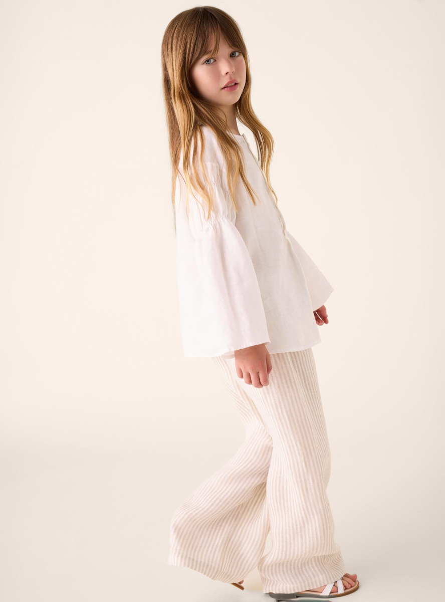 Linen shirt with gathers - Shirts - Il Gufo