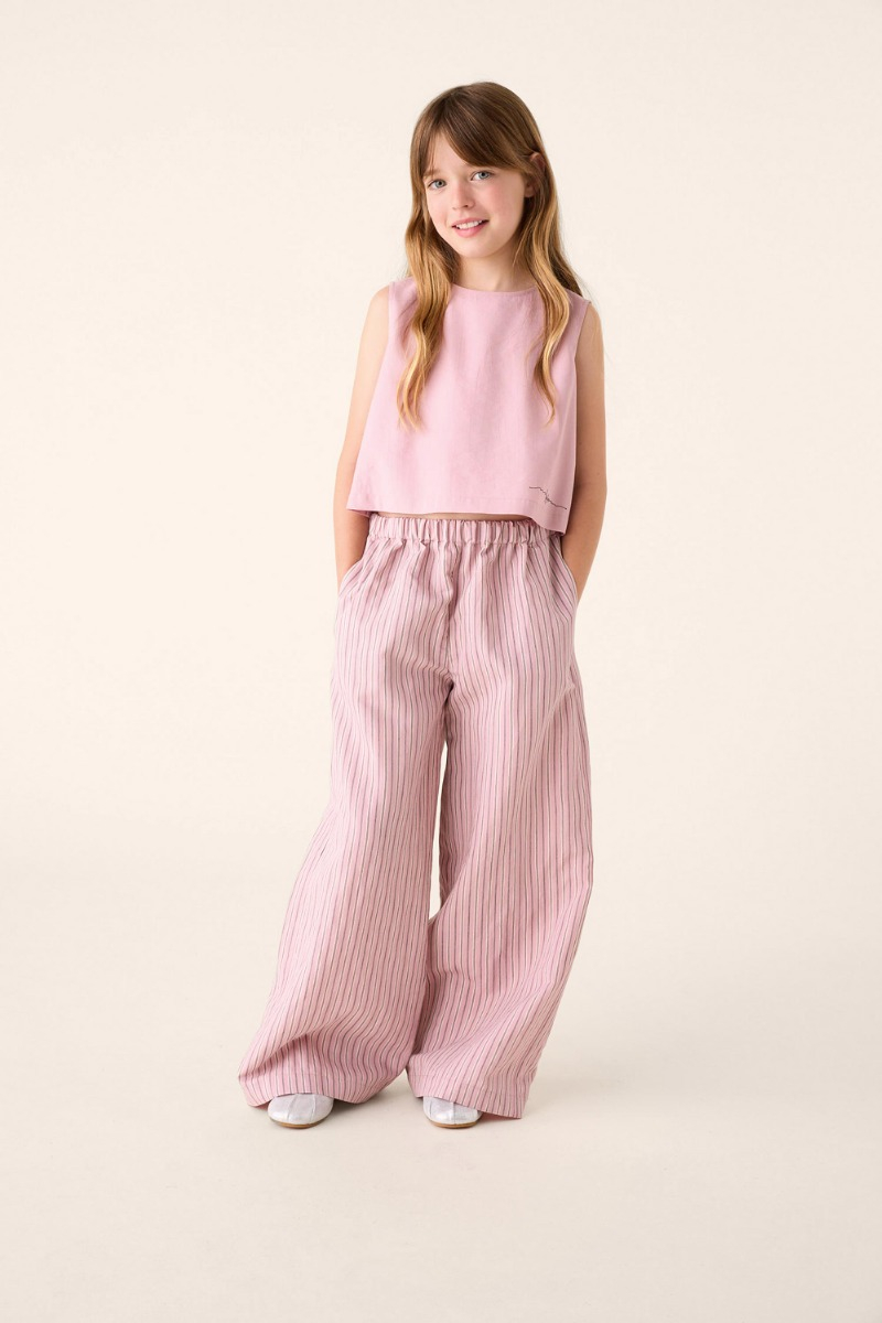 Set in striped viscose - Pink | Il Gufo