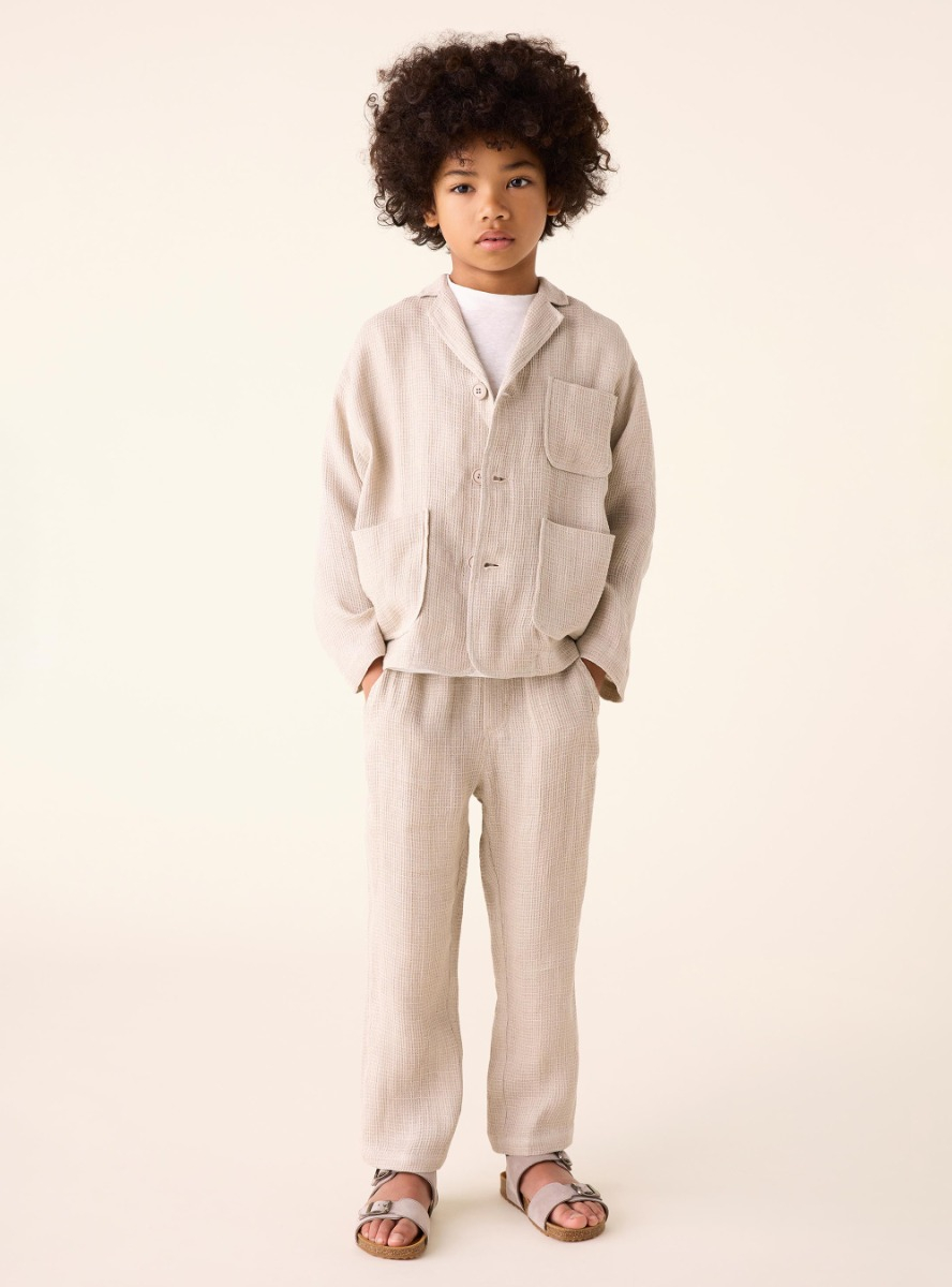 Linen waffle trousers - Trousers - Il Gufo