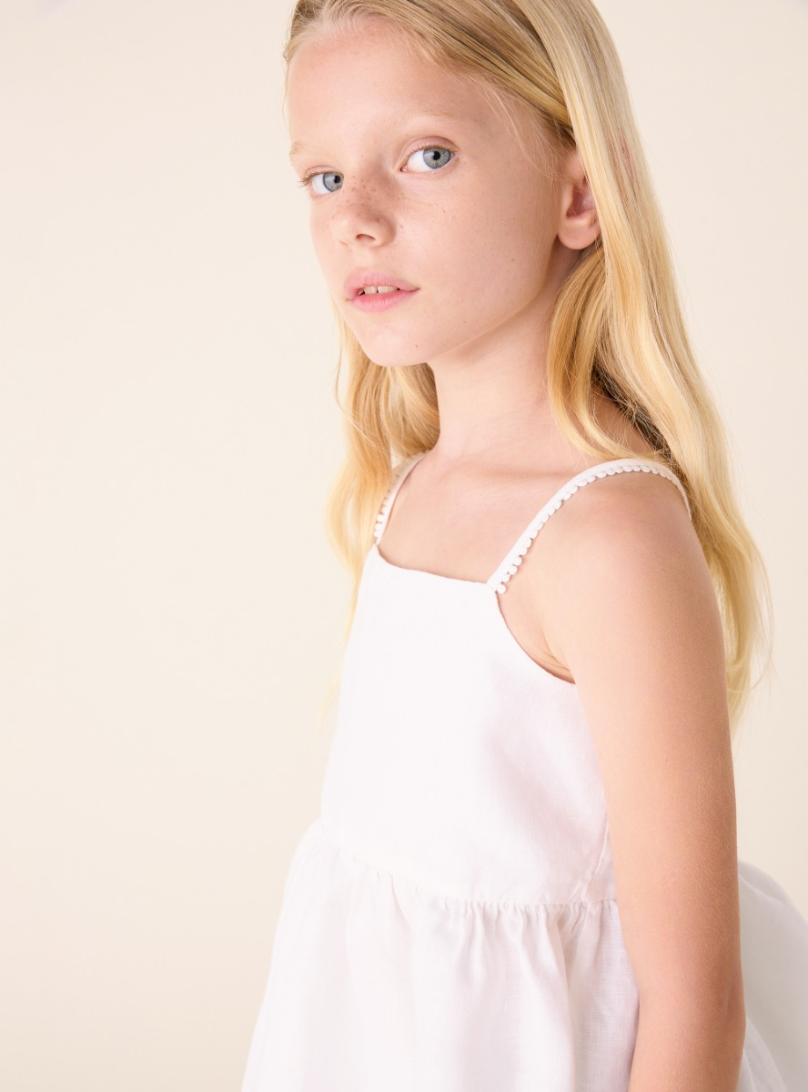Linen top with a ruffle - Shirts - Il Gufo