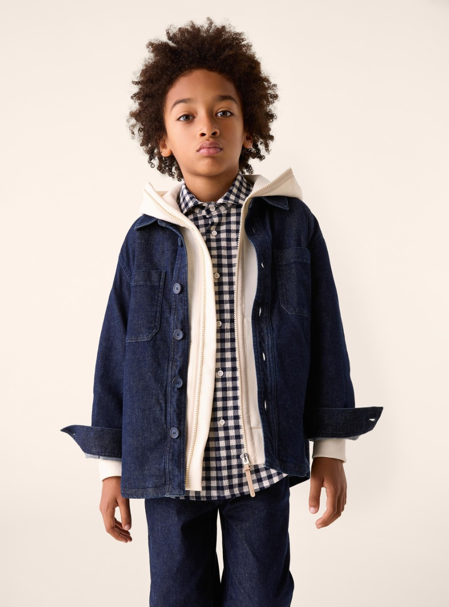Gingham seersucker shirt - Blue | Il Gufo