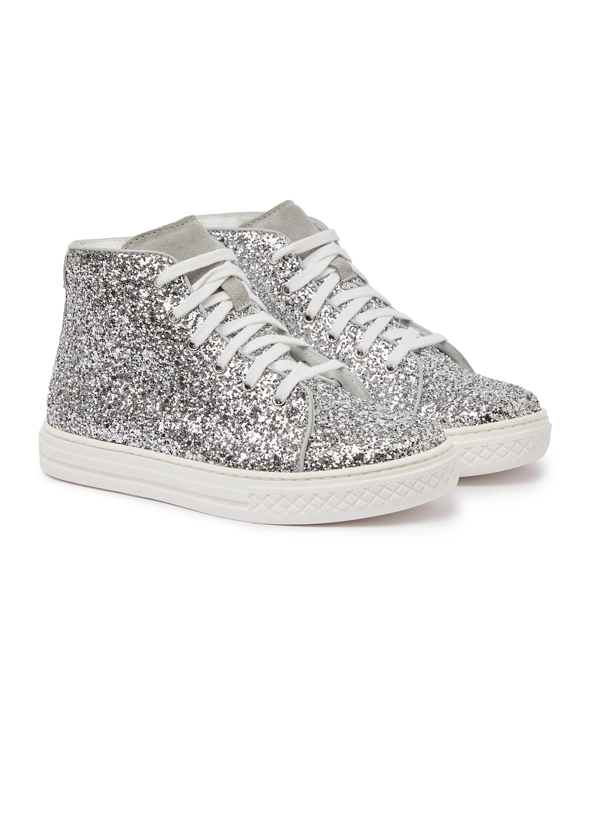GLITTER HIGH SNEAKERS - Grey | Il Gufo