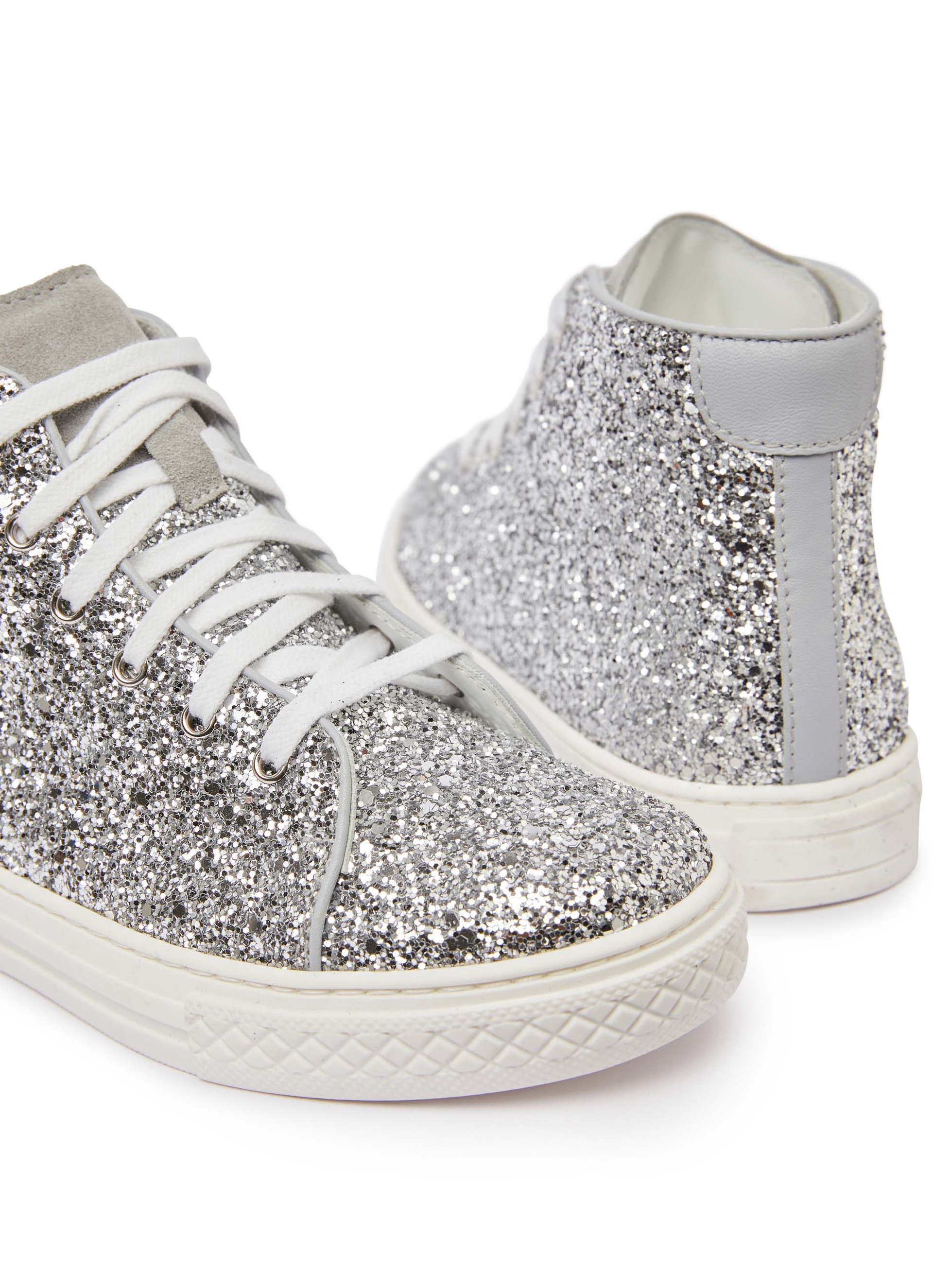 GLITTER HIGH SNEAKERS - Grey | Il Gufo