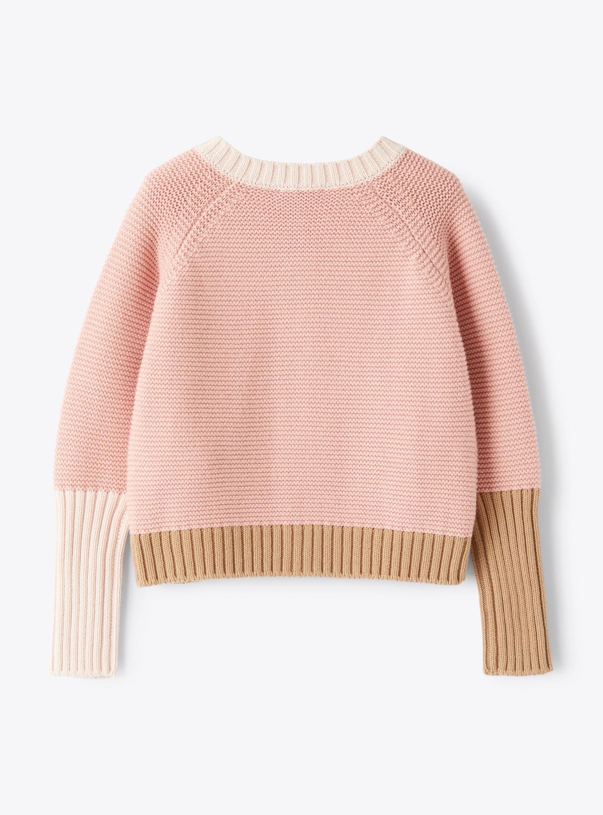 Colour-block cardigan in cotton - Pink | Il Gufo