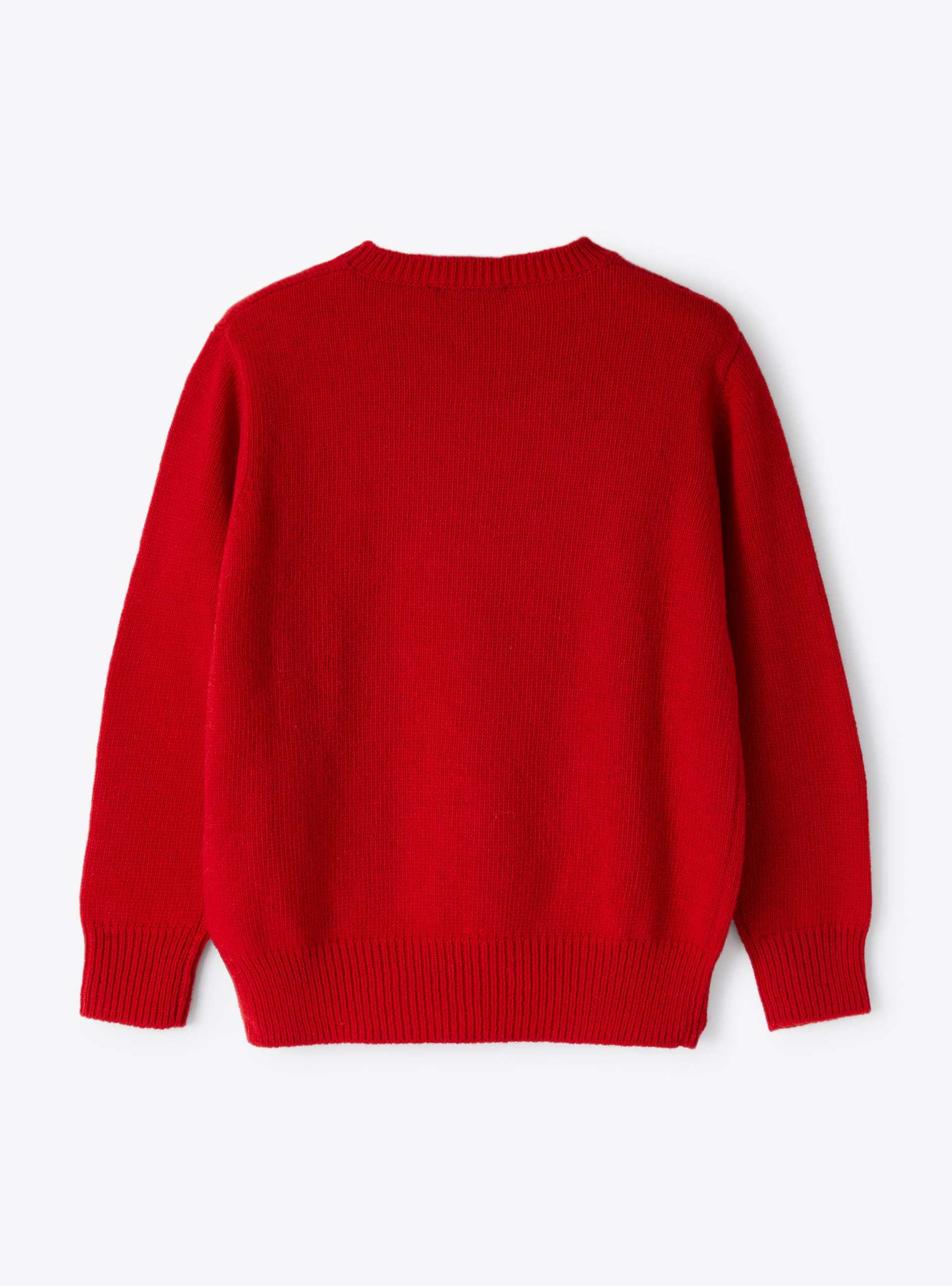 Red wool sweater with teddy bear - Red | Il Gufo