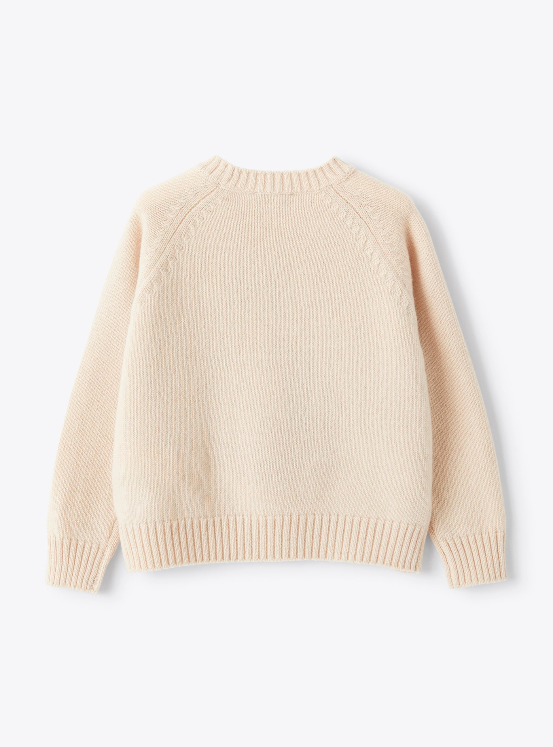 Merino sweater with embroidered fox detail - Pink | Il Gufo