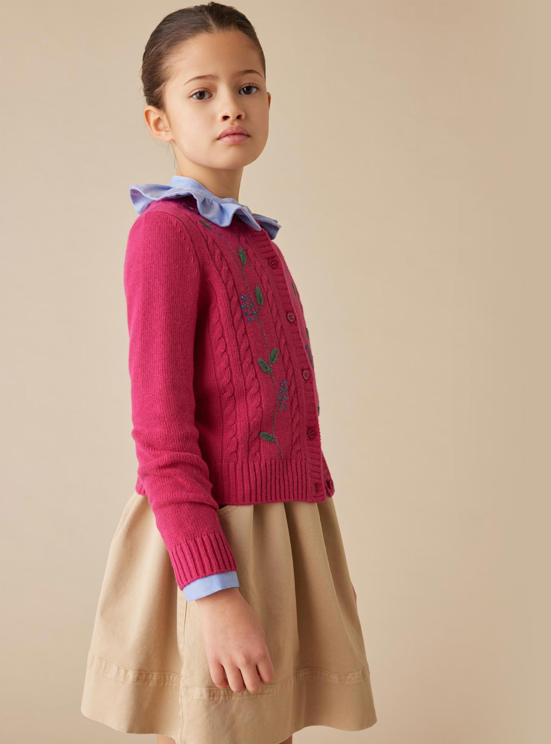 Camicia con collo volant - Blu | Il Gufo