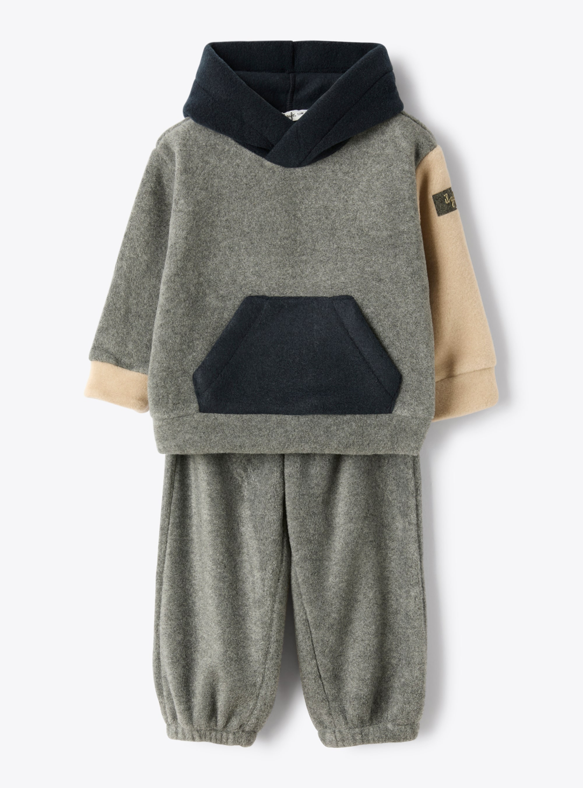 Color-block fleece set - Grey | Il Gufo