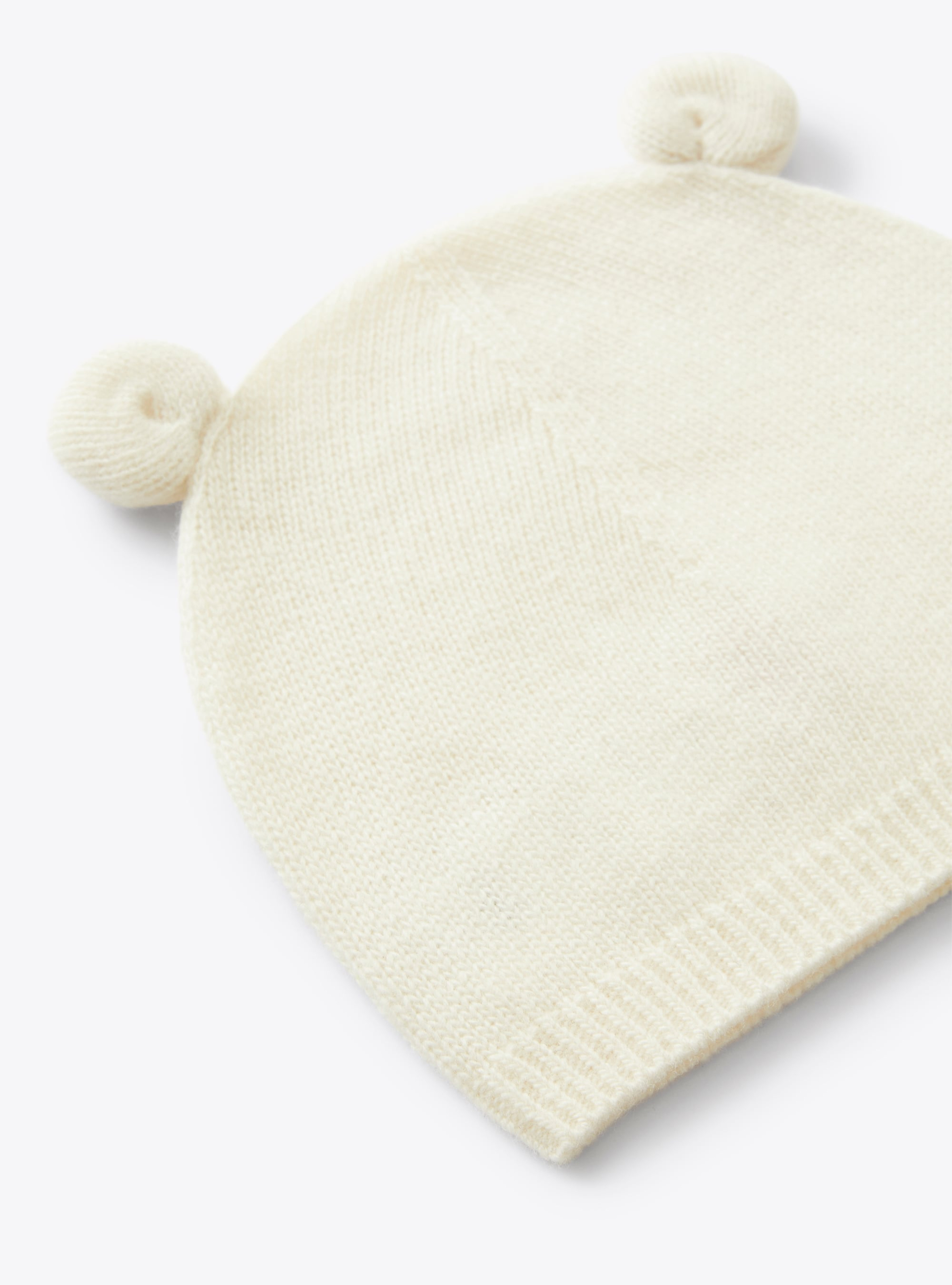 Applied ears wool hat - White | Il Gufo