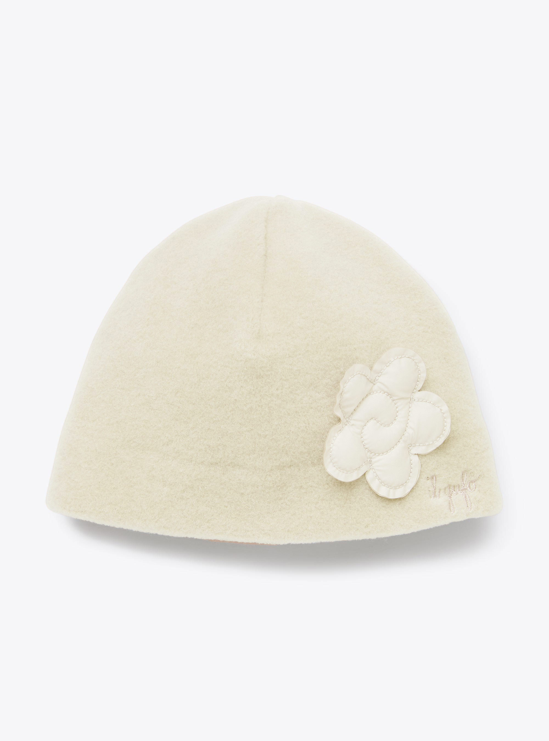 Fleece hat with floral appliqué - Accessories - Il Gufo