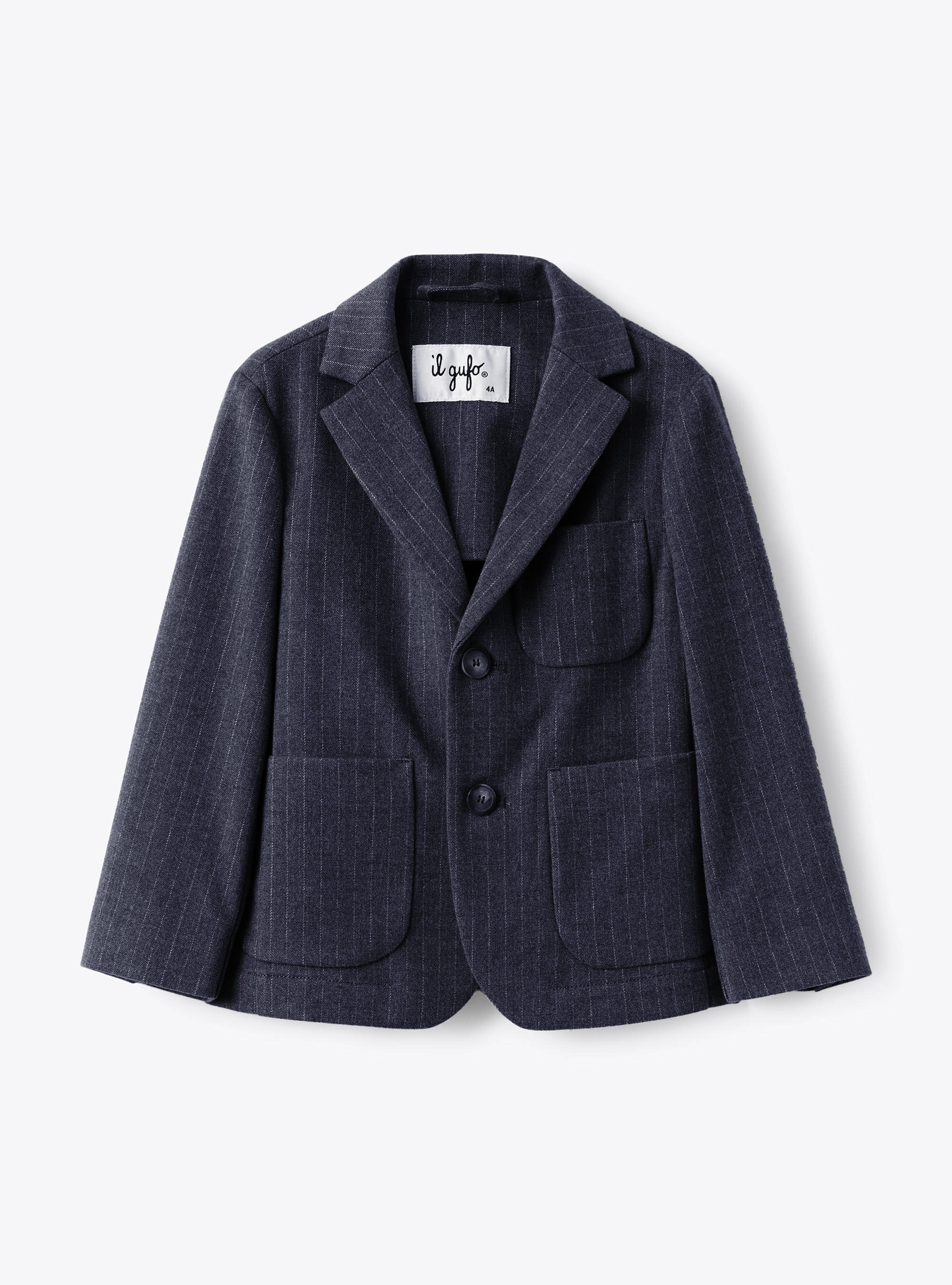 Blazer coupe régulière en tecno-wool à motif à fines rayures - Vestes - Il Gufo