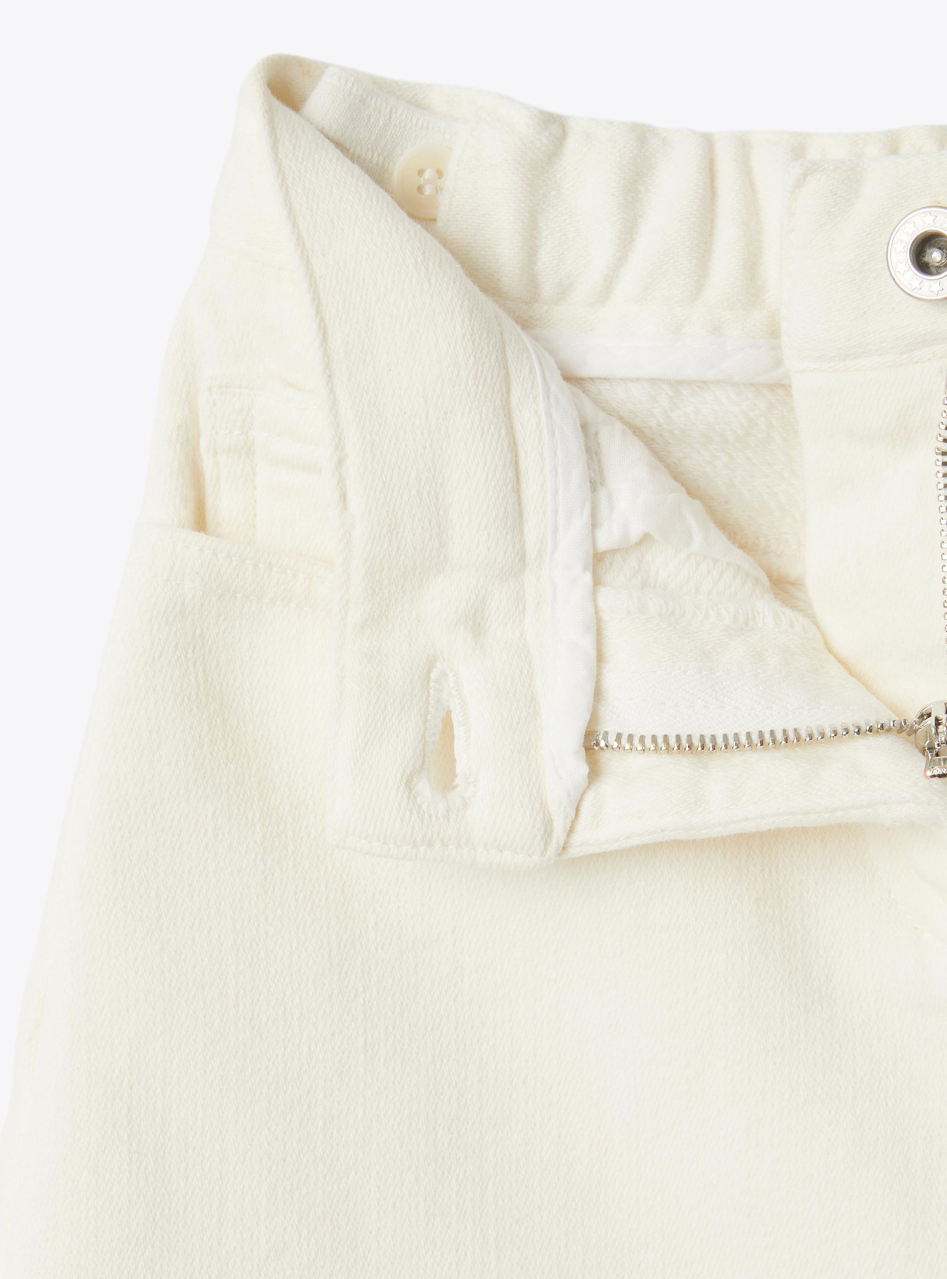 Frayed denim skirt - Beige | Il Gufo