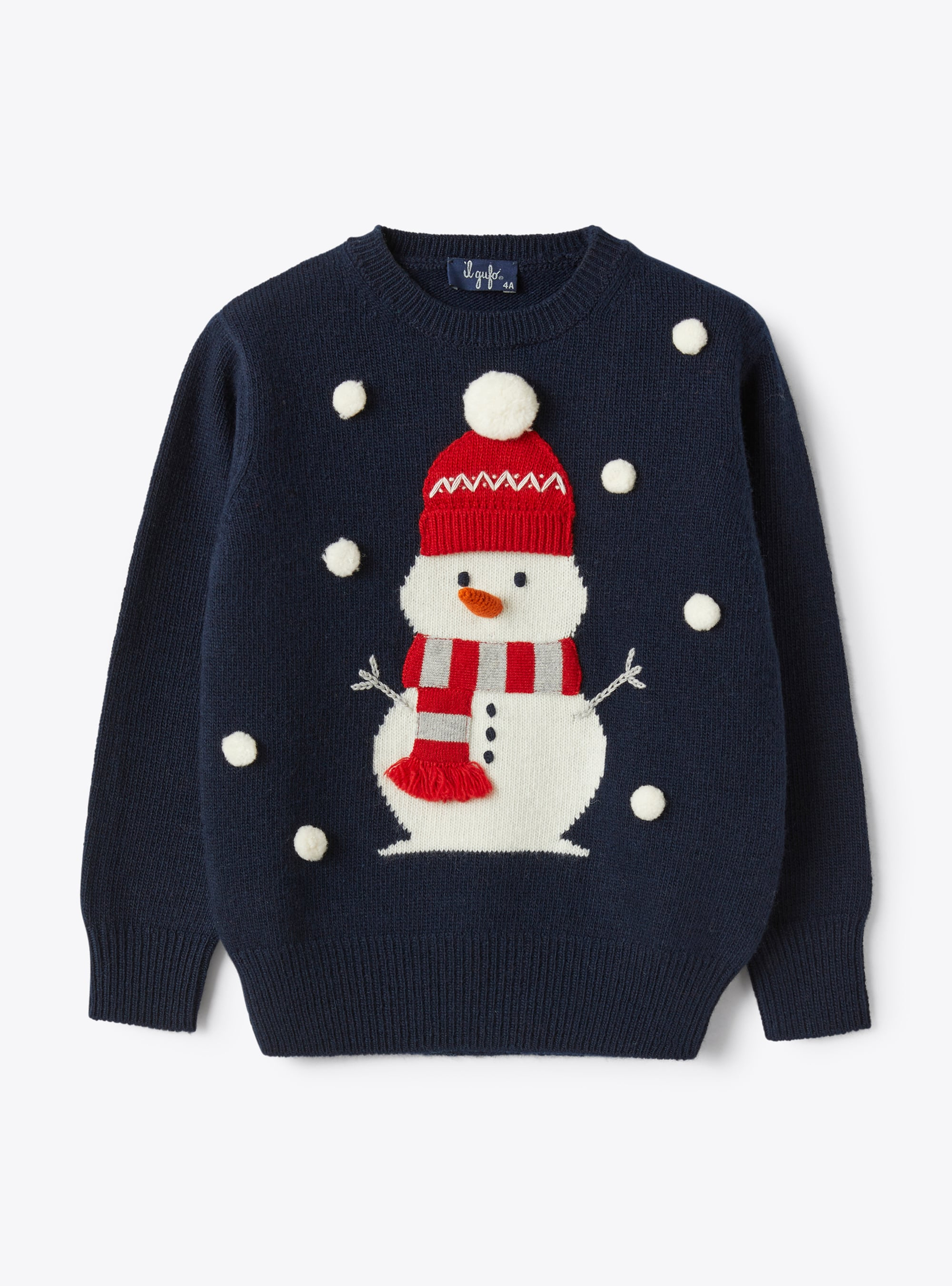 Wool sweater with a Christmas motif - Sweaters - Il Gufo