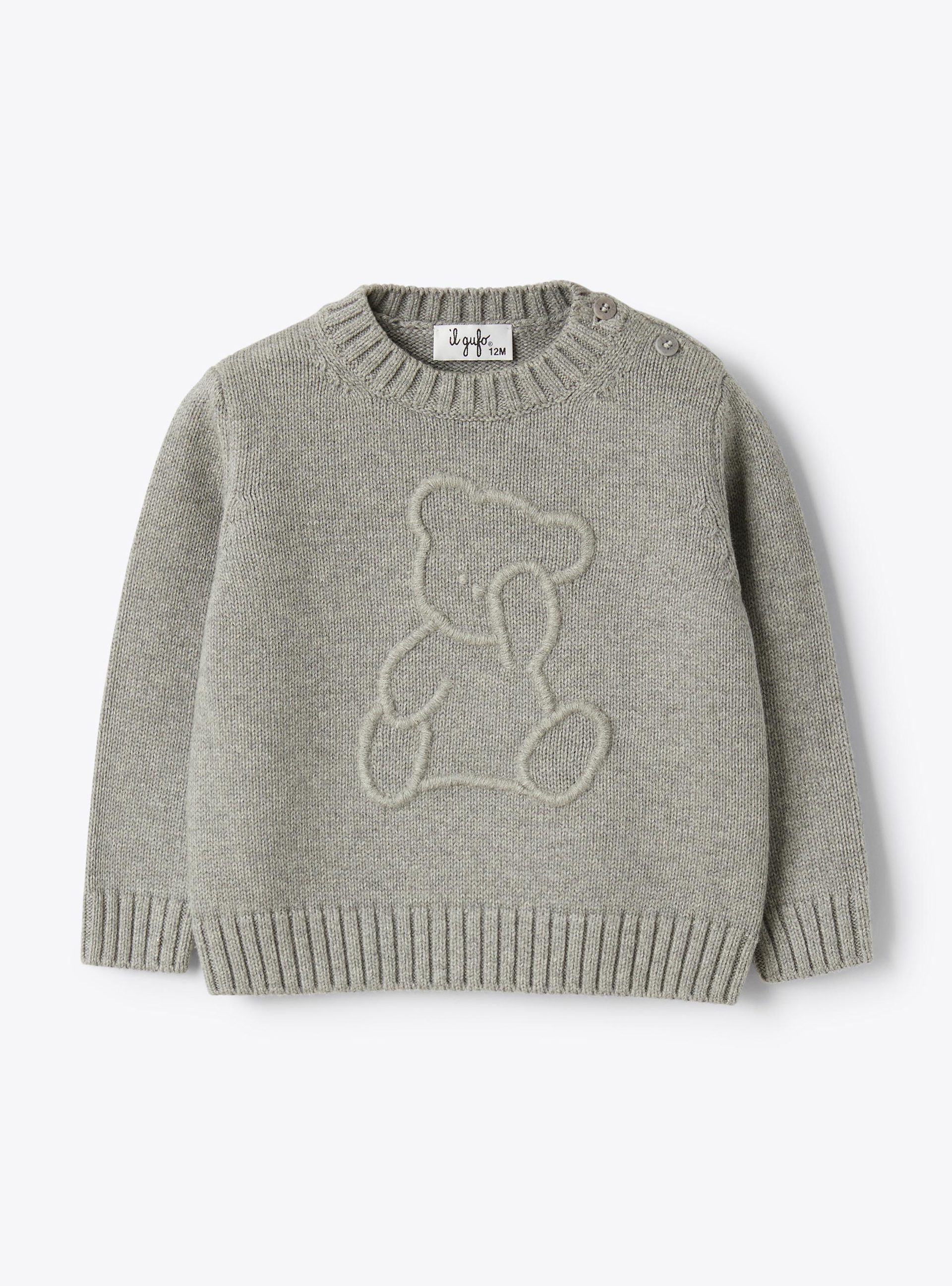Bio-Baumwollpullover mit Bär - Pullover - Il Gufo