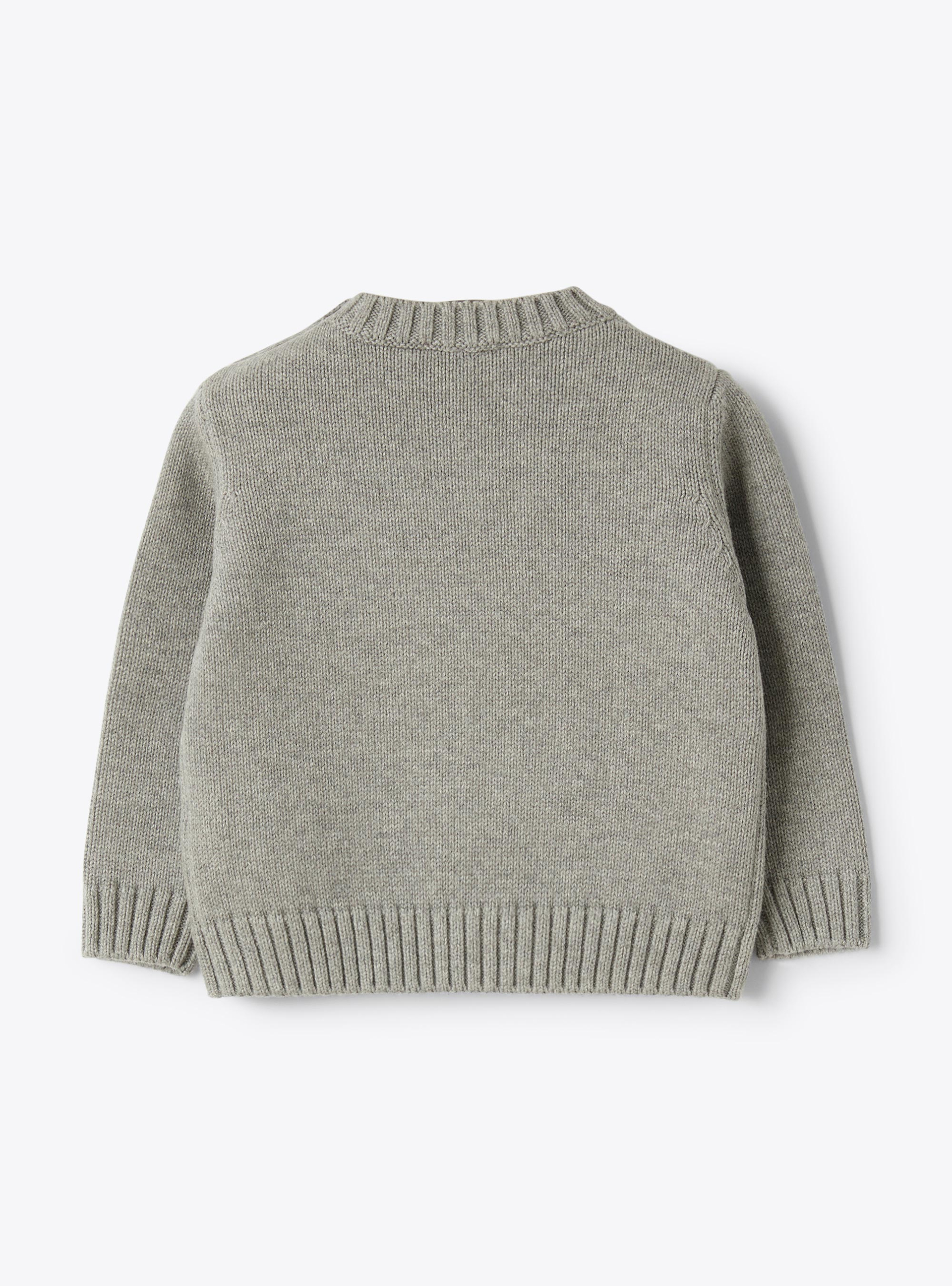Organic cotton sweater with bear - Sweaters - Il Gufo
