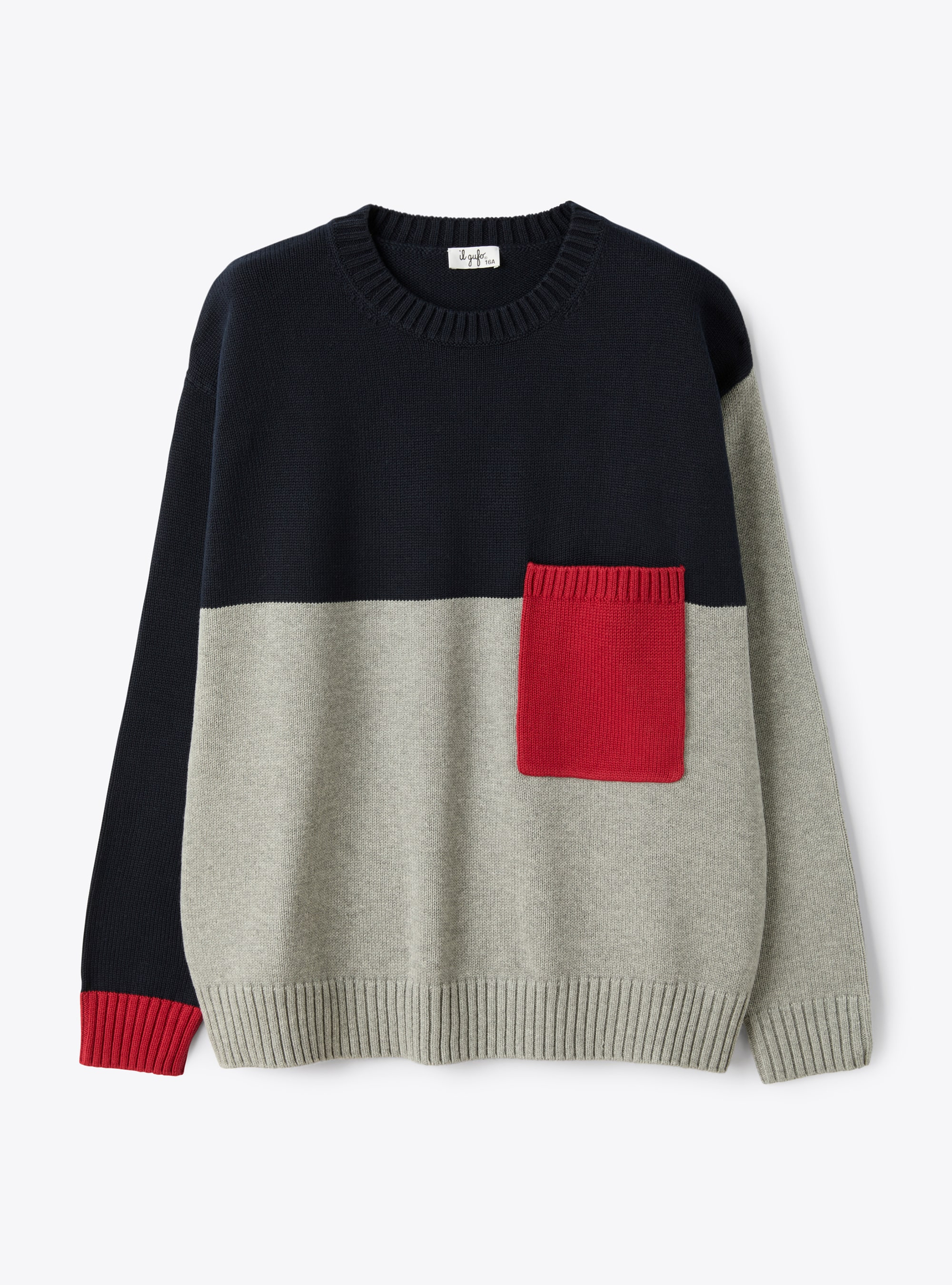 Organic cotton sweater - Blue | Il Gufo