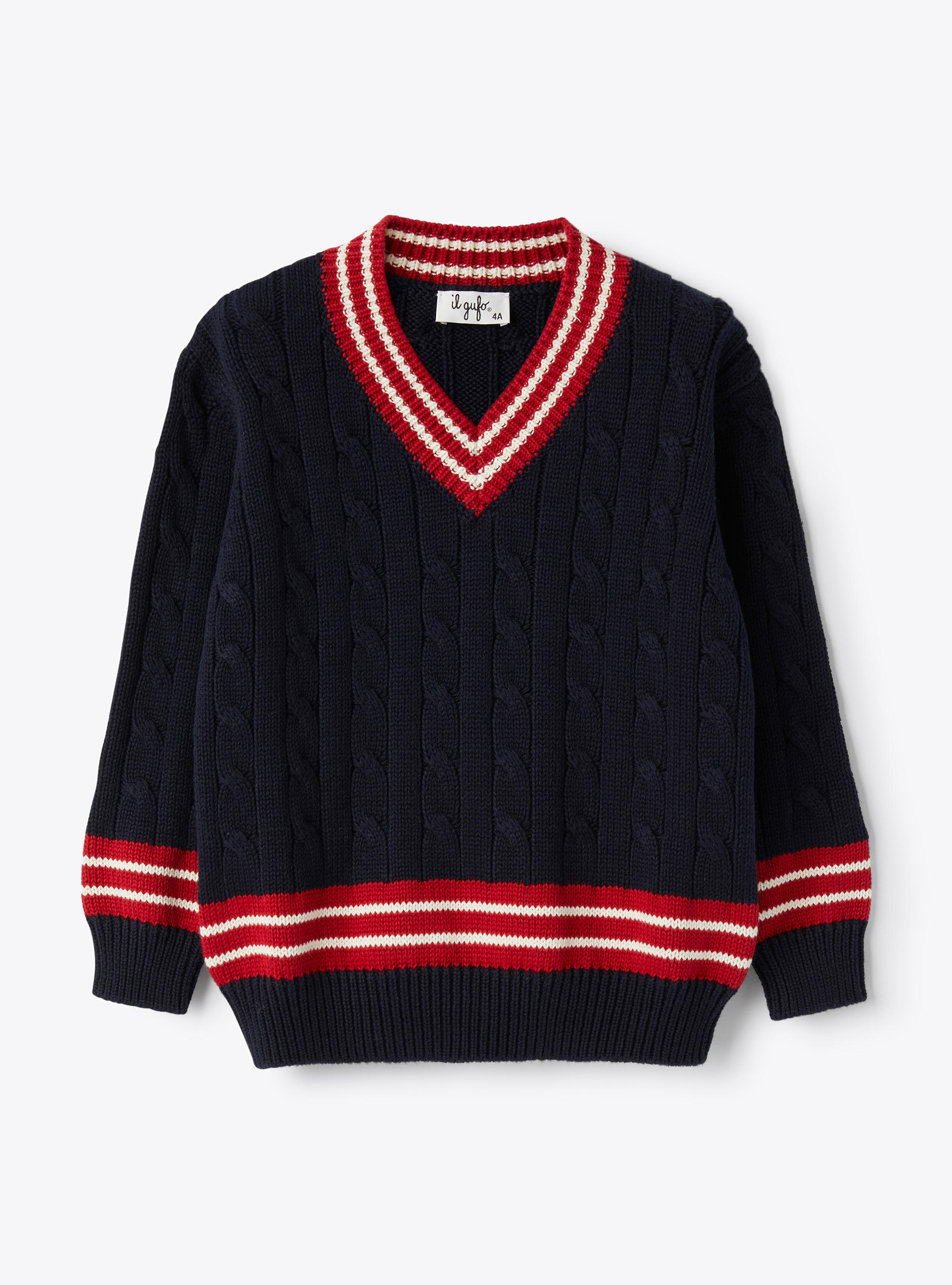 Baumwollpullover mit Zopfmuster - Pullover - Il Gufo