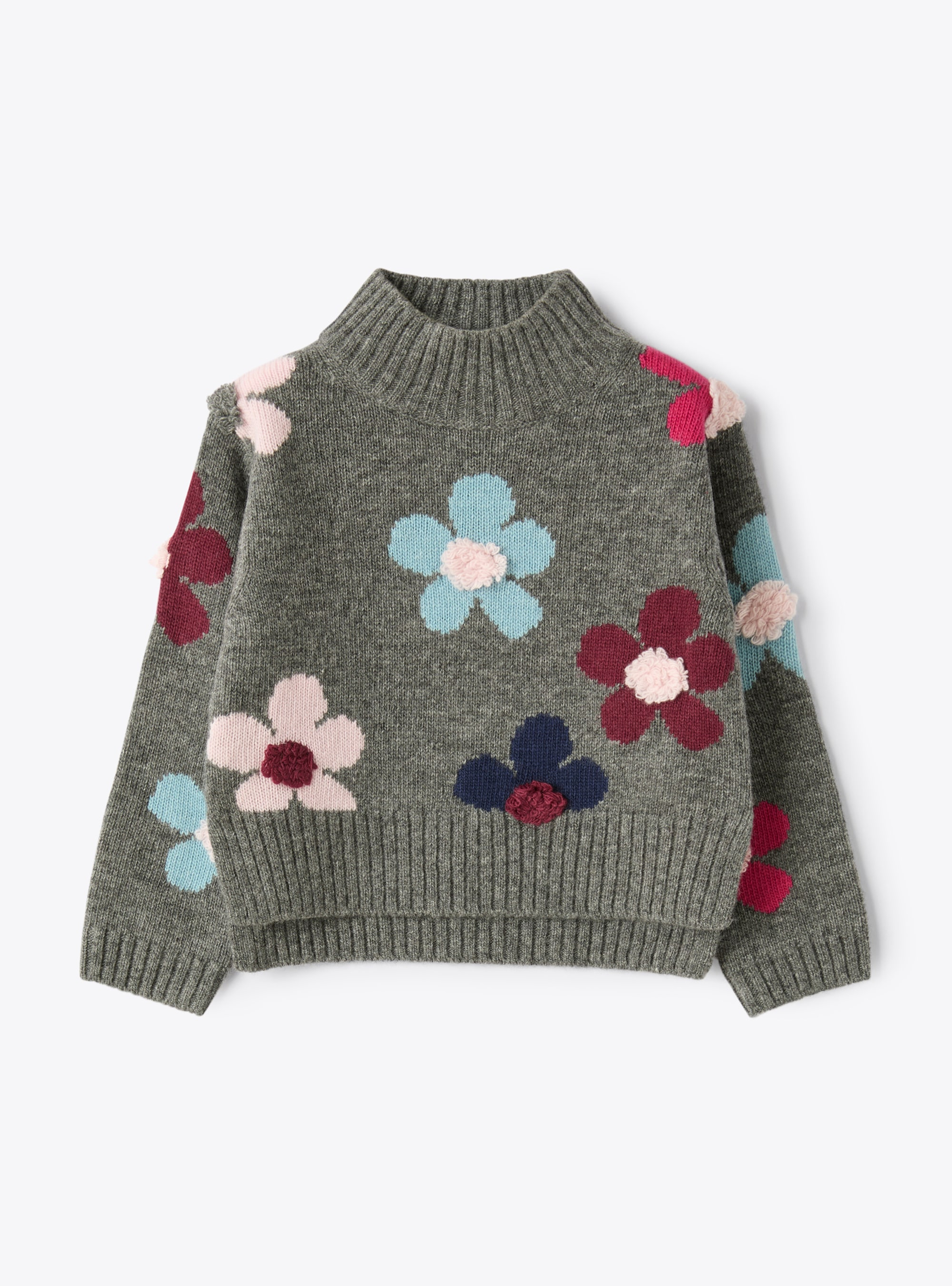 Wool sweater with flowers - Sweaters - Il Gufo