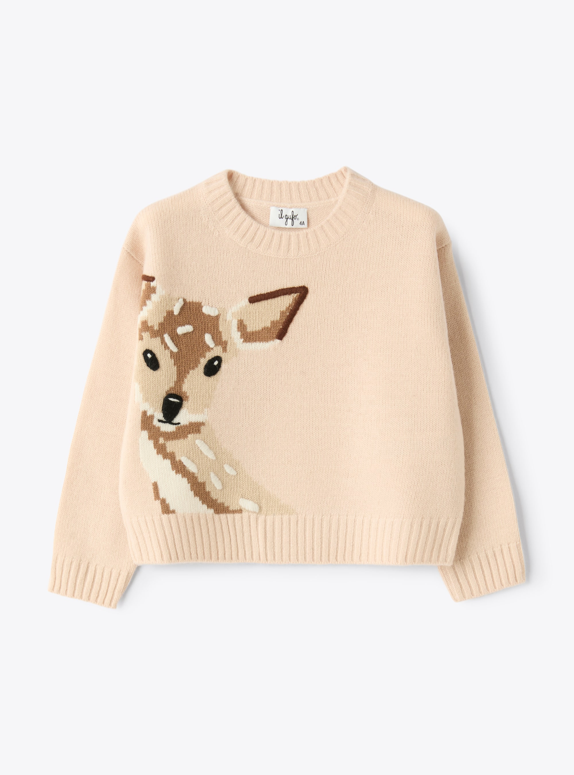 Wool sweater with fawn - Sweaters - Il Gufo