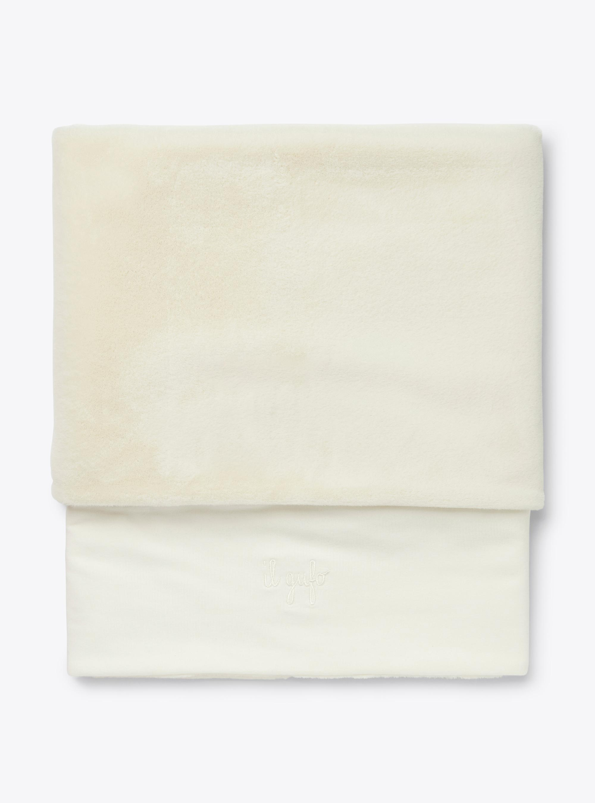 Eco-fur and stretch cotton fleece blanket - Accessories - Il Gufo