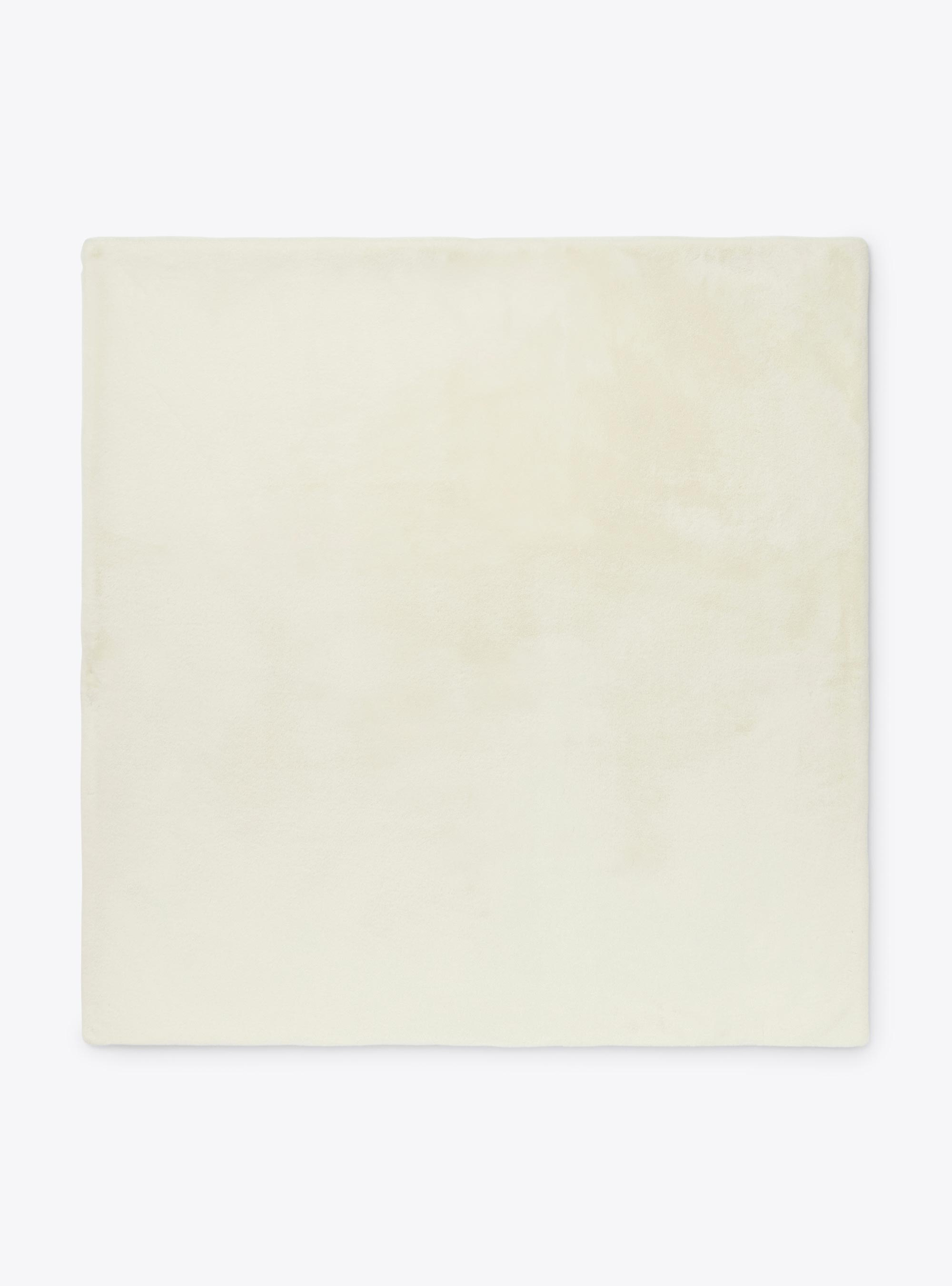 Eco-fur and stretch cotton fleece blanket - White | Il Gufo