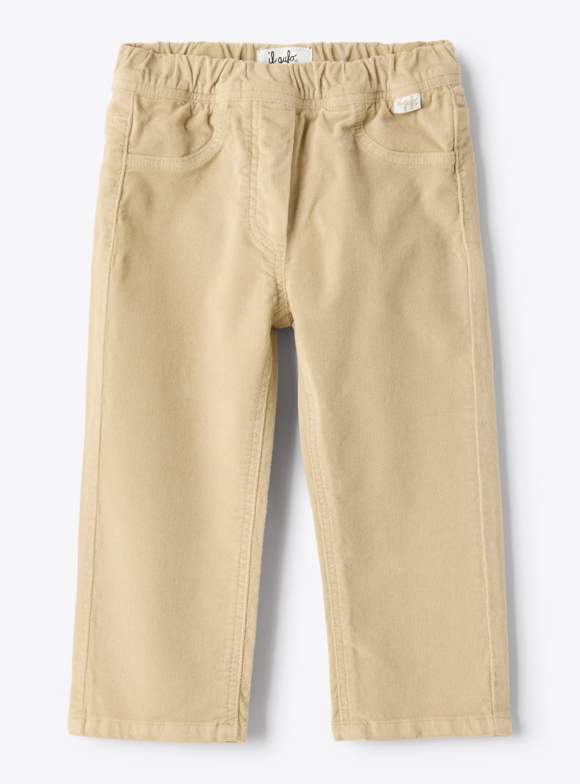 Smooth velvet trousers - Beige | Il Gufo