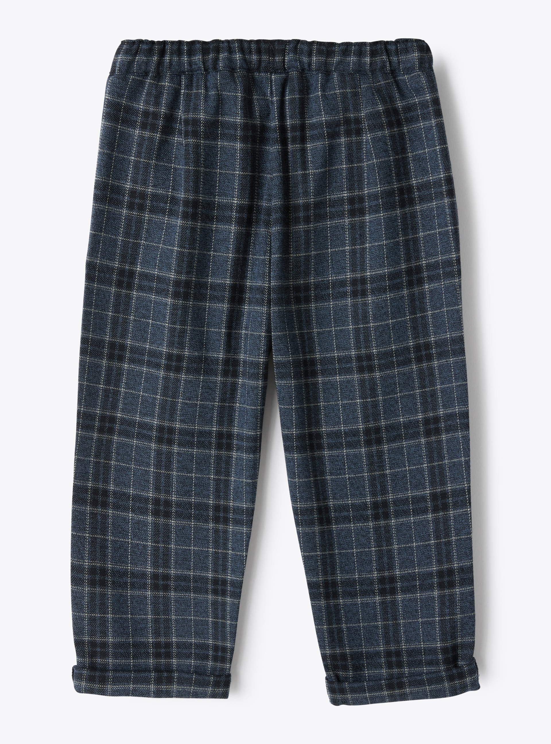 Pantalone in tecno lana scozzese - Blu | Il Gufo