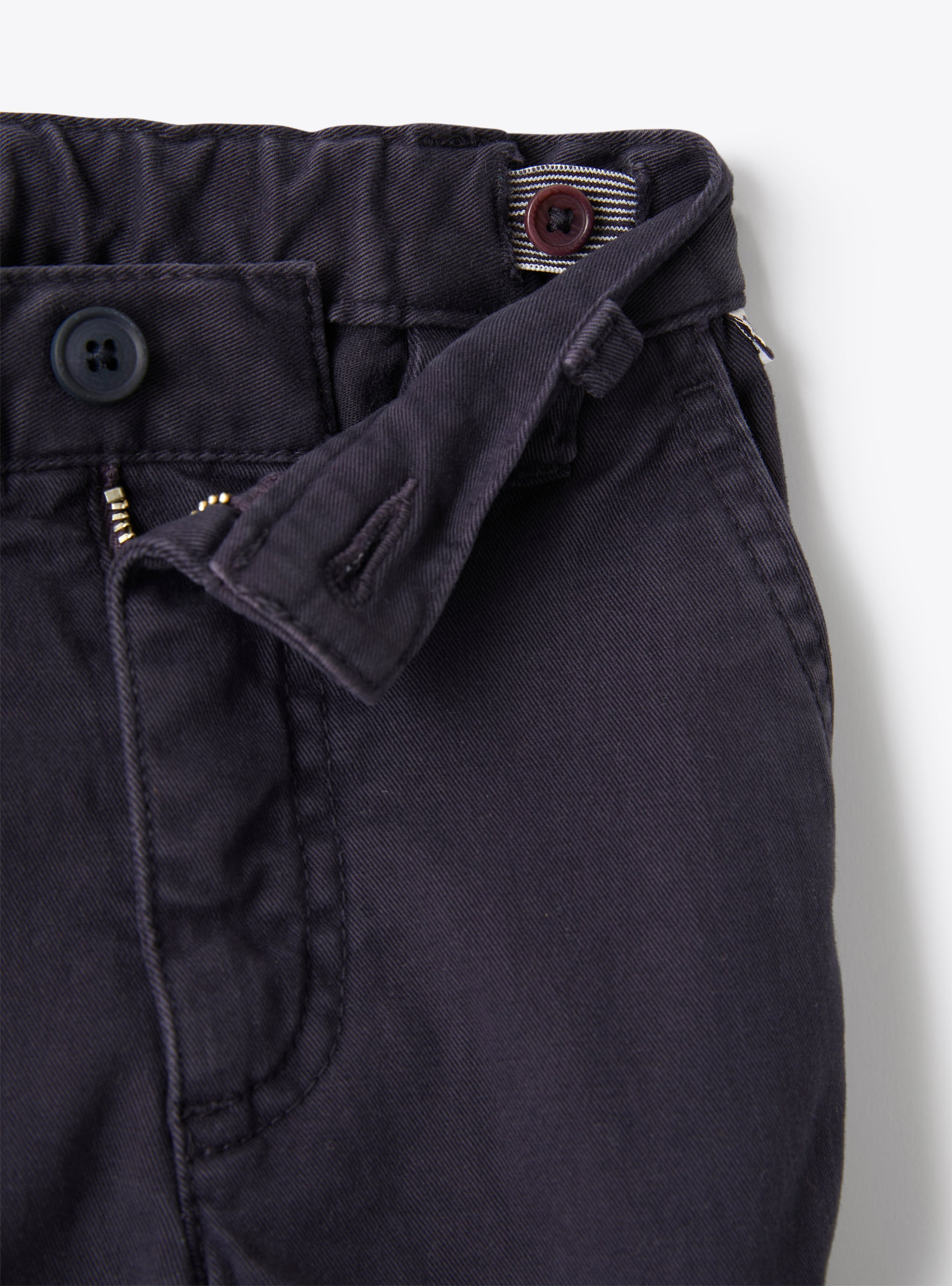 Cargo pants in stretch cotton gabardine - Blue | Il Gufo