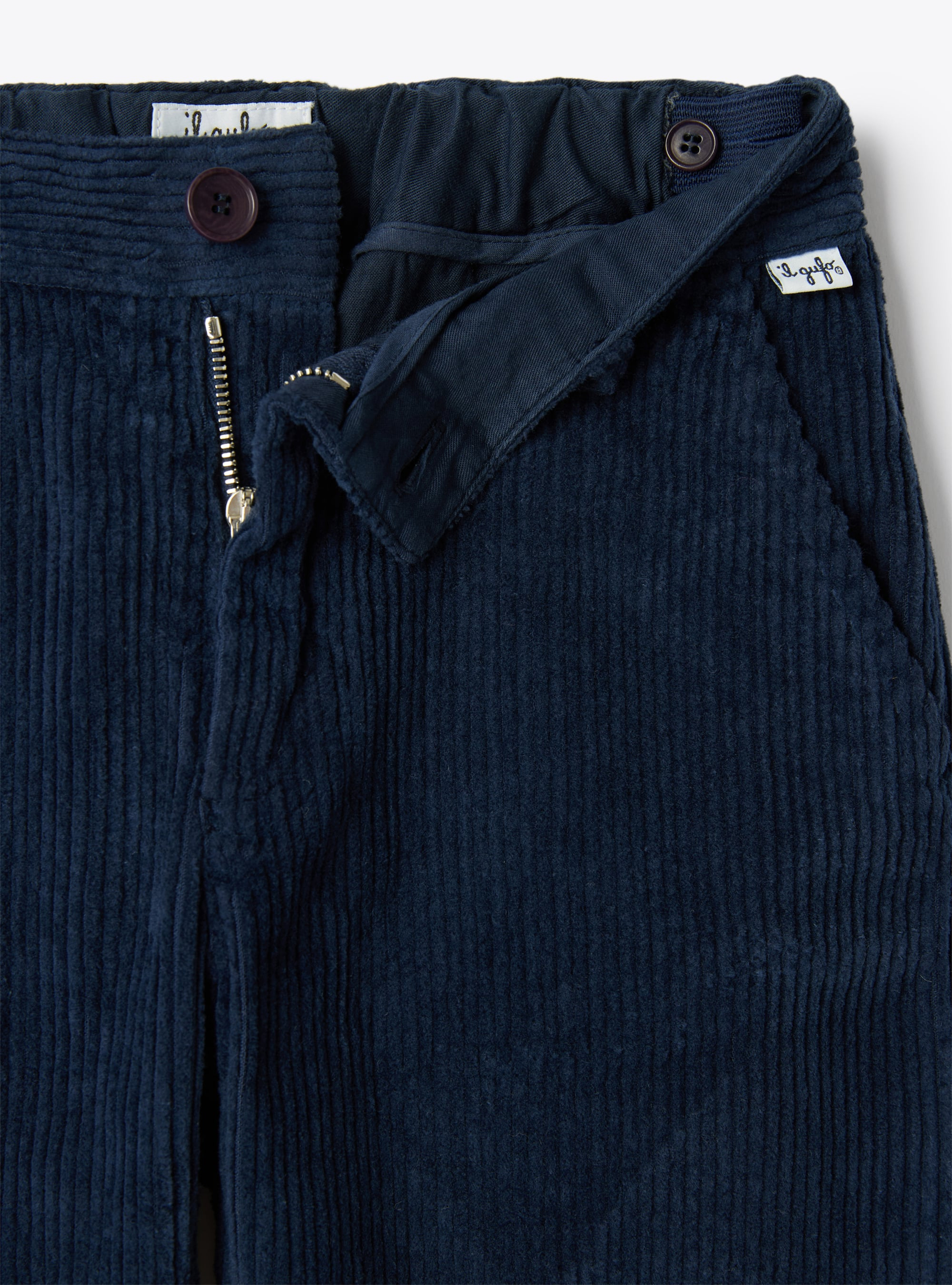 Pantalon en velours côtelé - Bleu | Il Gufo