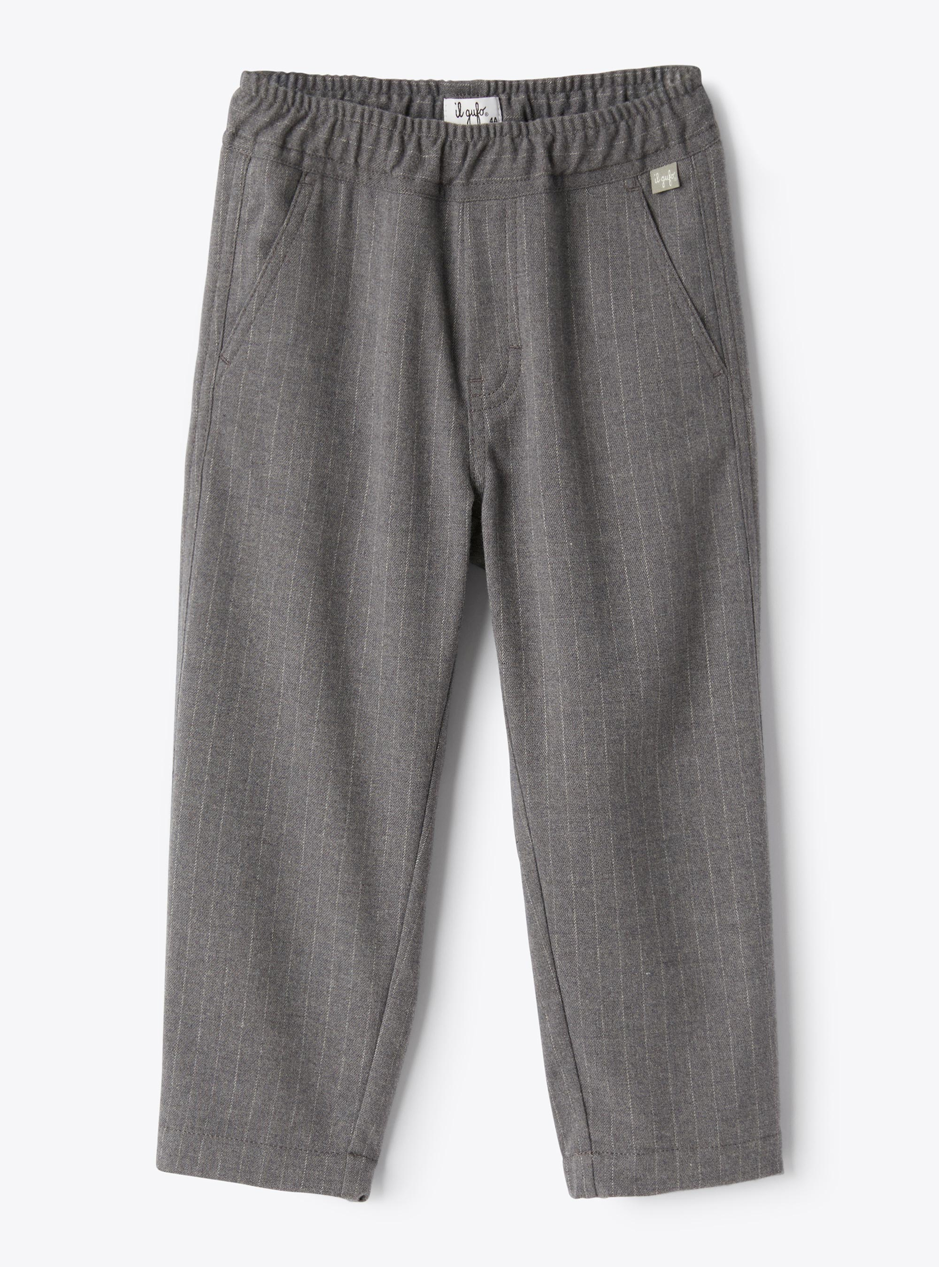 Pantalon en techno-wool à carreaux - Gris | Il Gufo