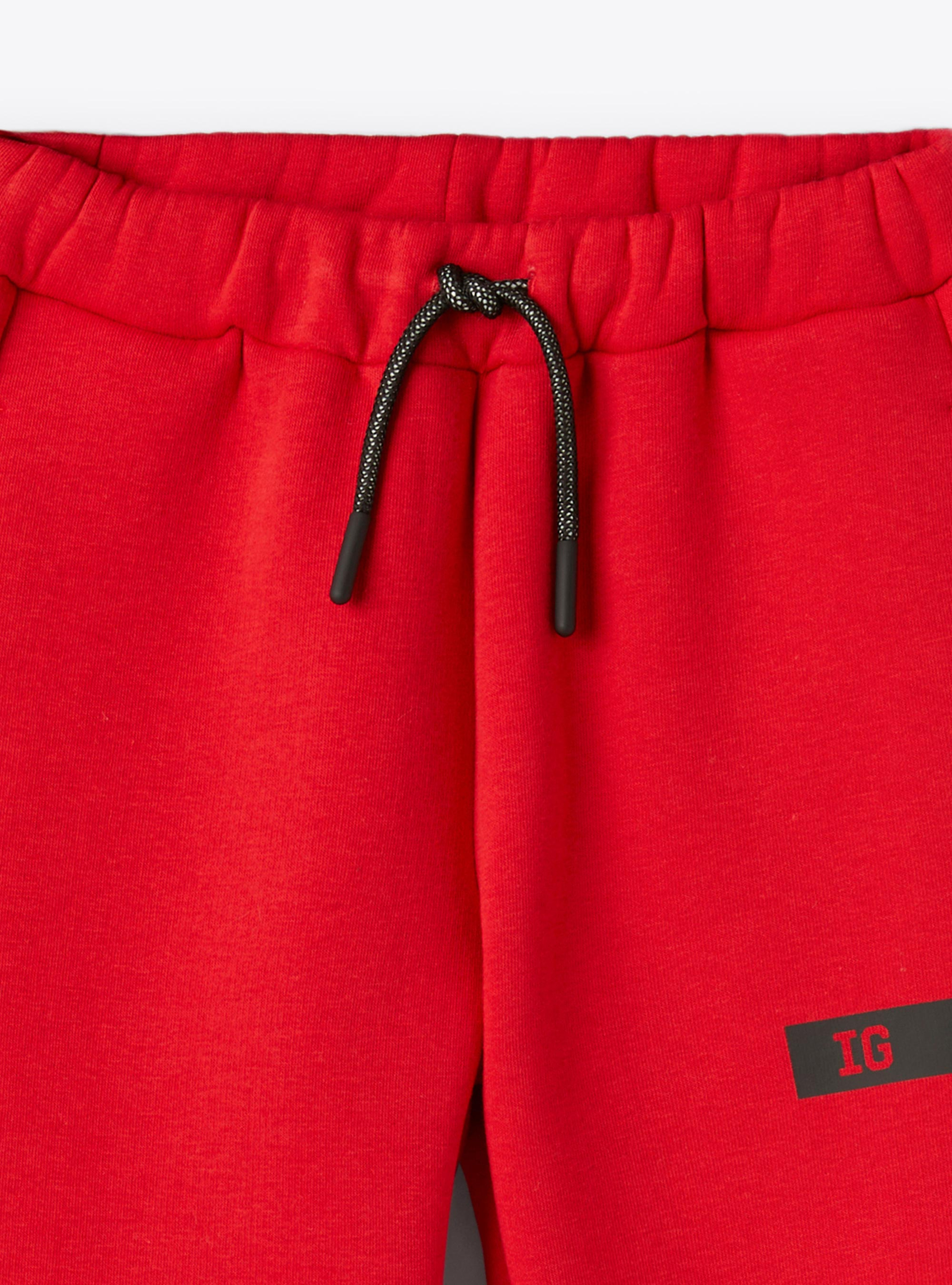 Cotton fleece joggers - Red | Il Gufo