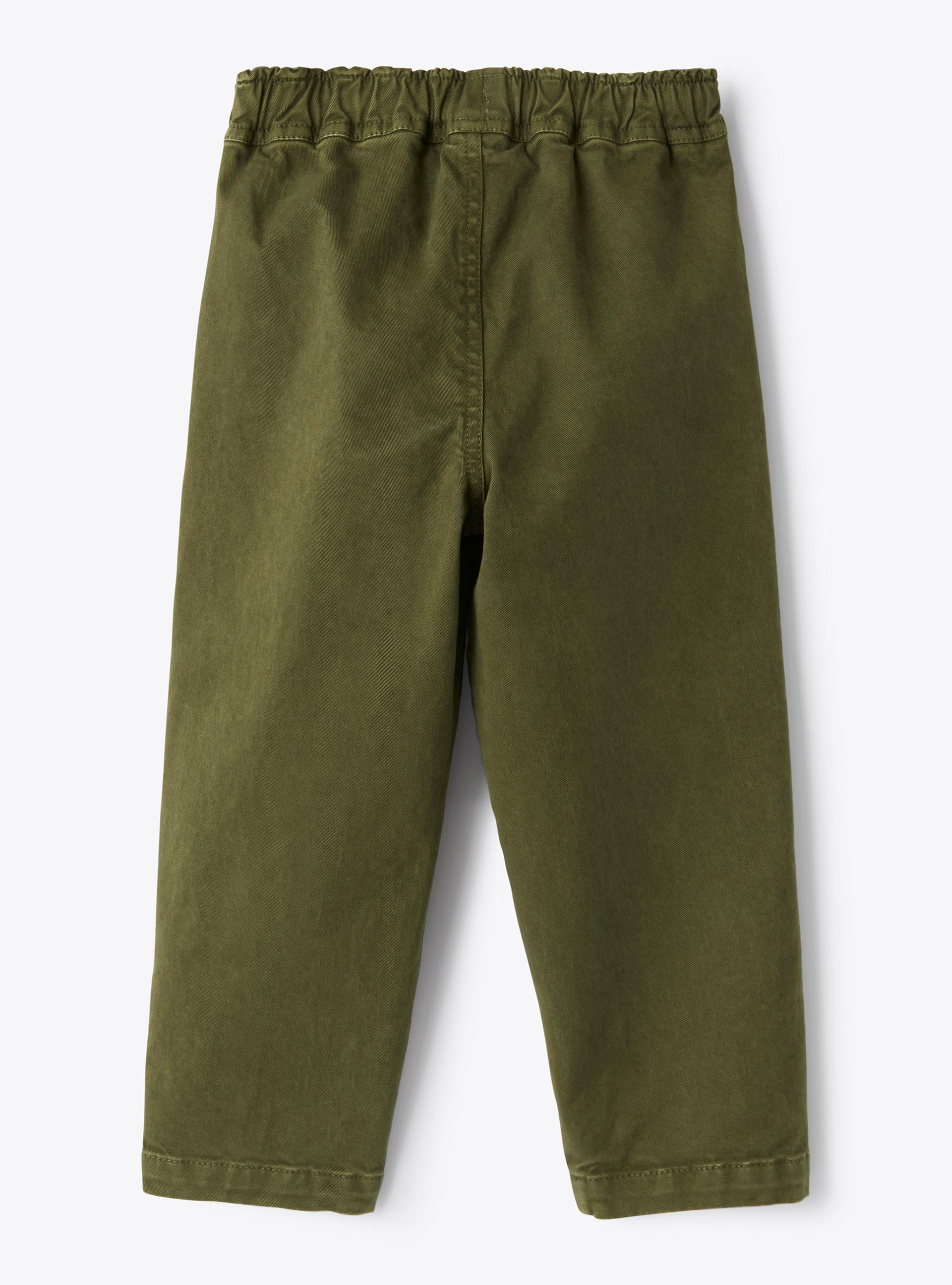Carrot fit pants in stretch cotton gabardine - Green | Il Gufo