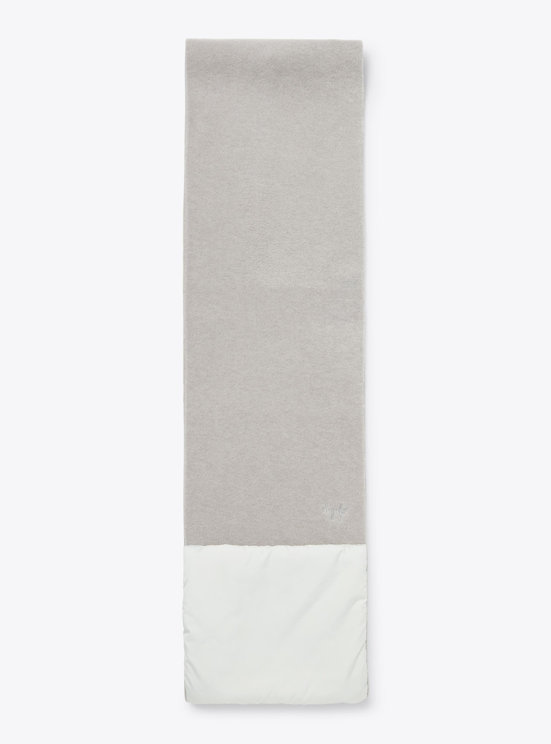 Fleece and microfiber nylon scarf - Grey | Il Gufo