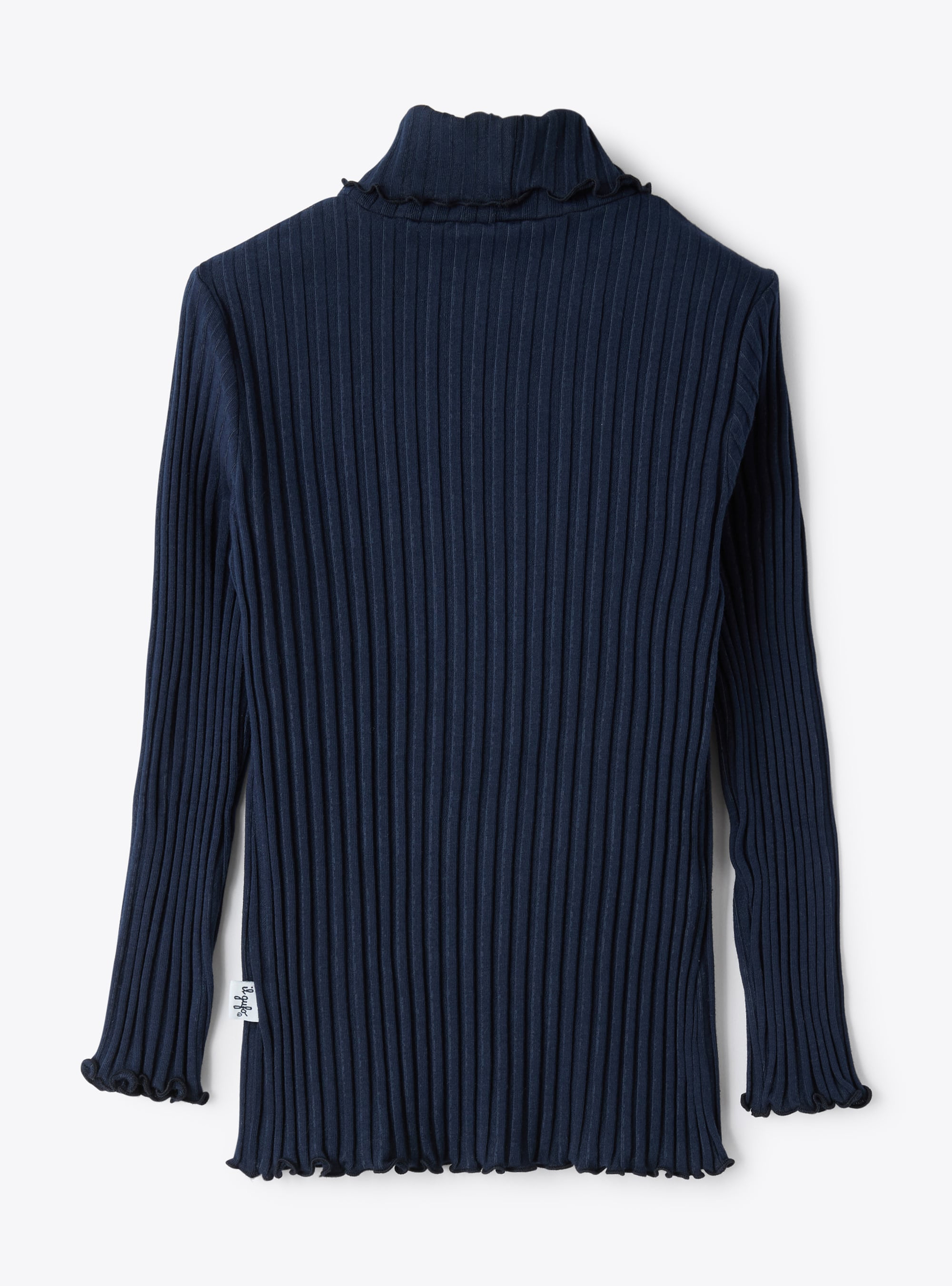 Ribbed turtleneck T-shirt - Blue | Il Gufo