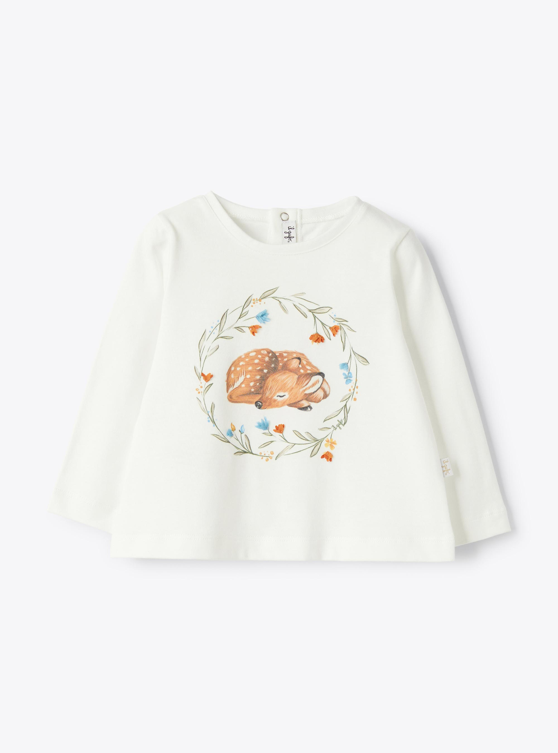 Jersey T-shirt with print - White | Il Gufo