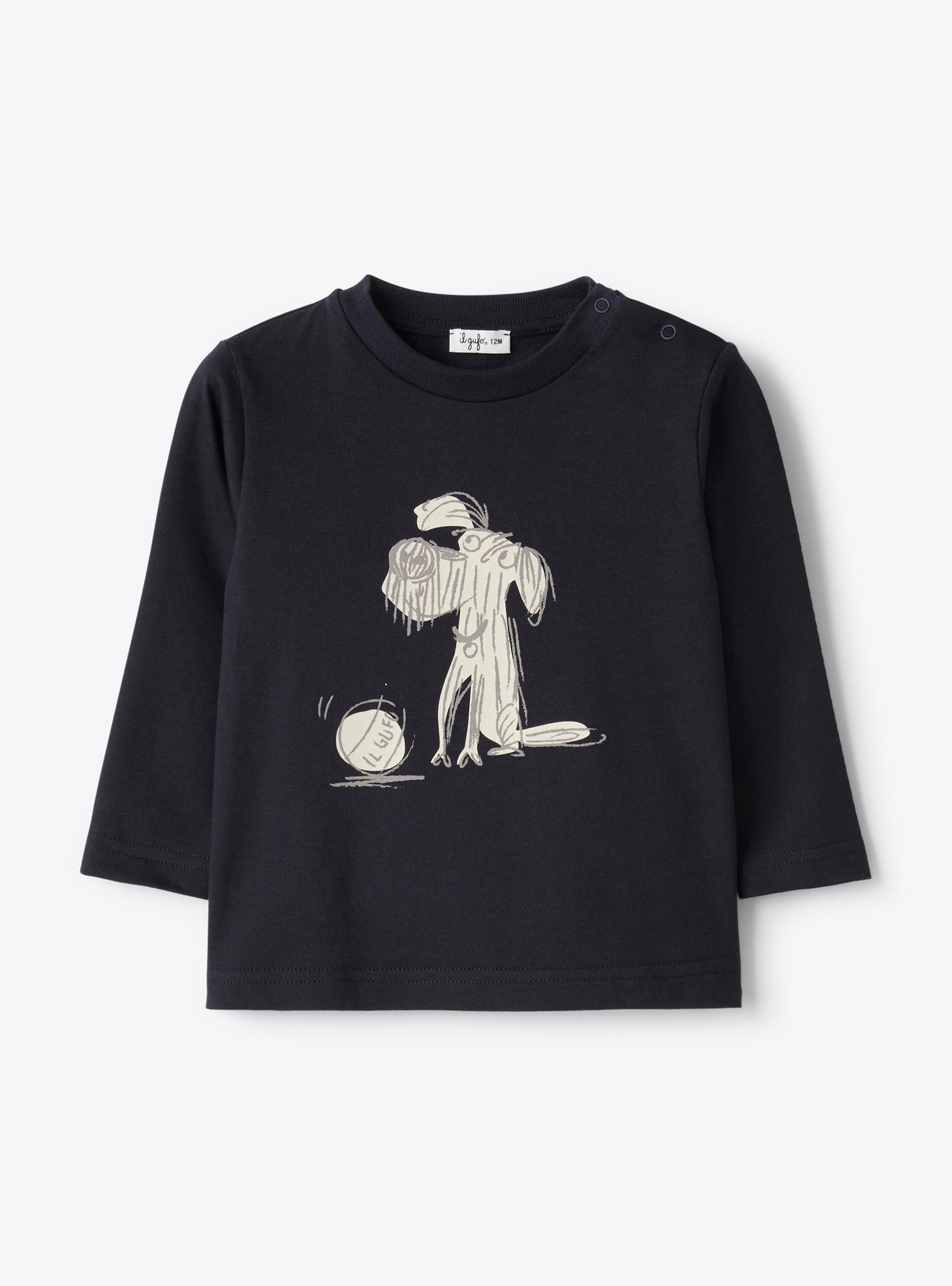 Cotton jersey T-shirt with print - T-shirts - Il Gufo