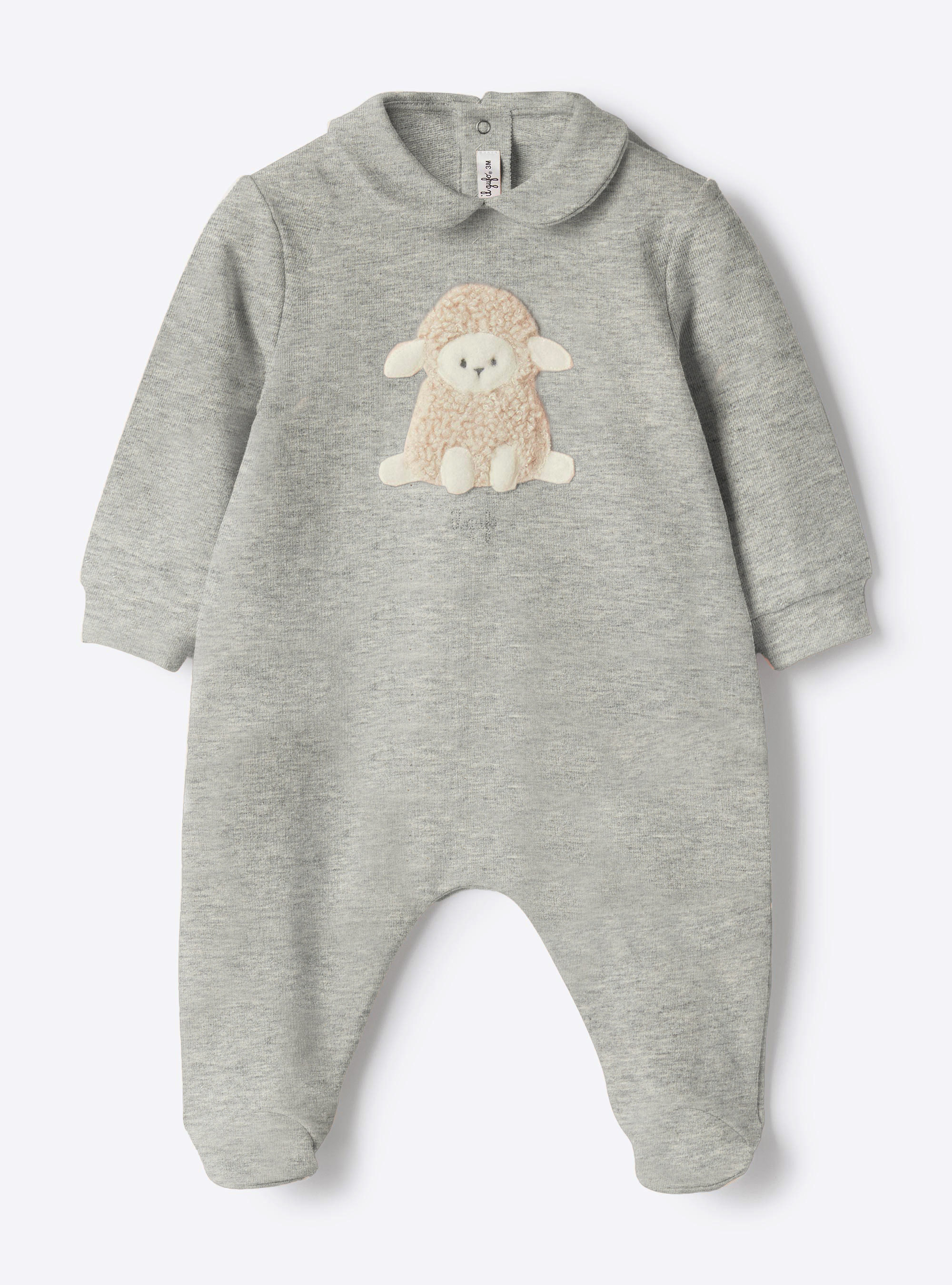 Combinaison en molleton stretch avec ours - Gris | Il Gufo