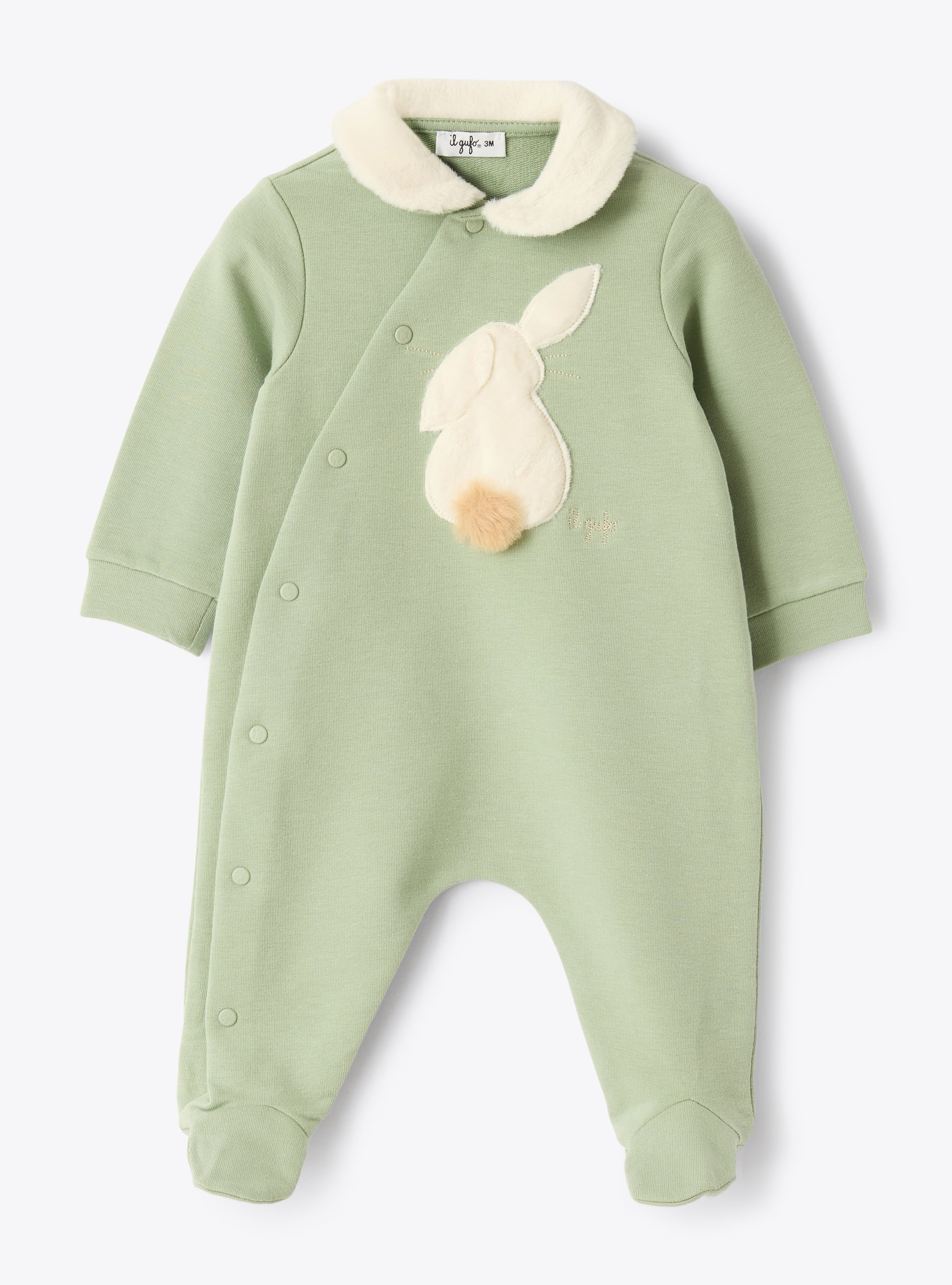Combinaison en molleton stretch avec application - Vert | Il Gufo